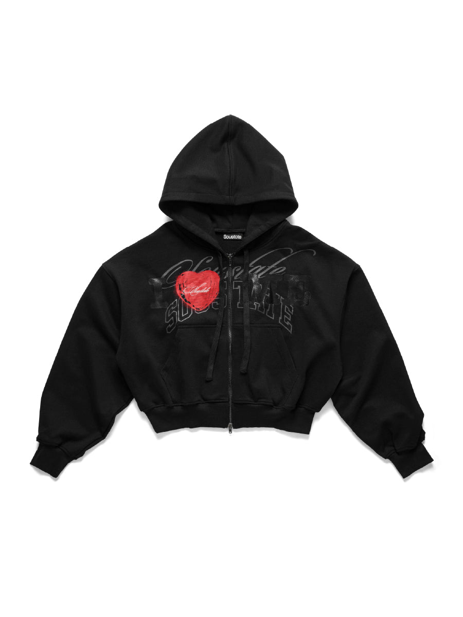 I LOVE ME BOXY ZIP-UP HOODIE
