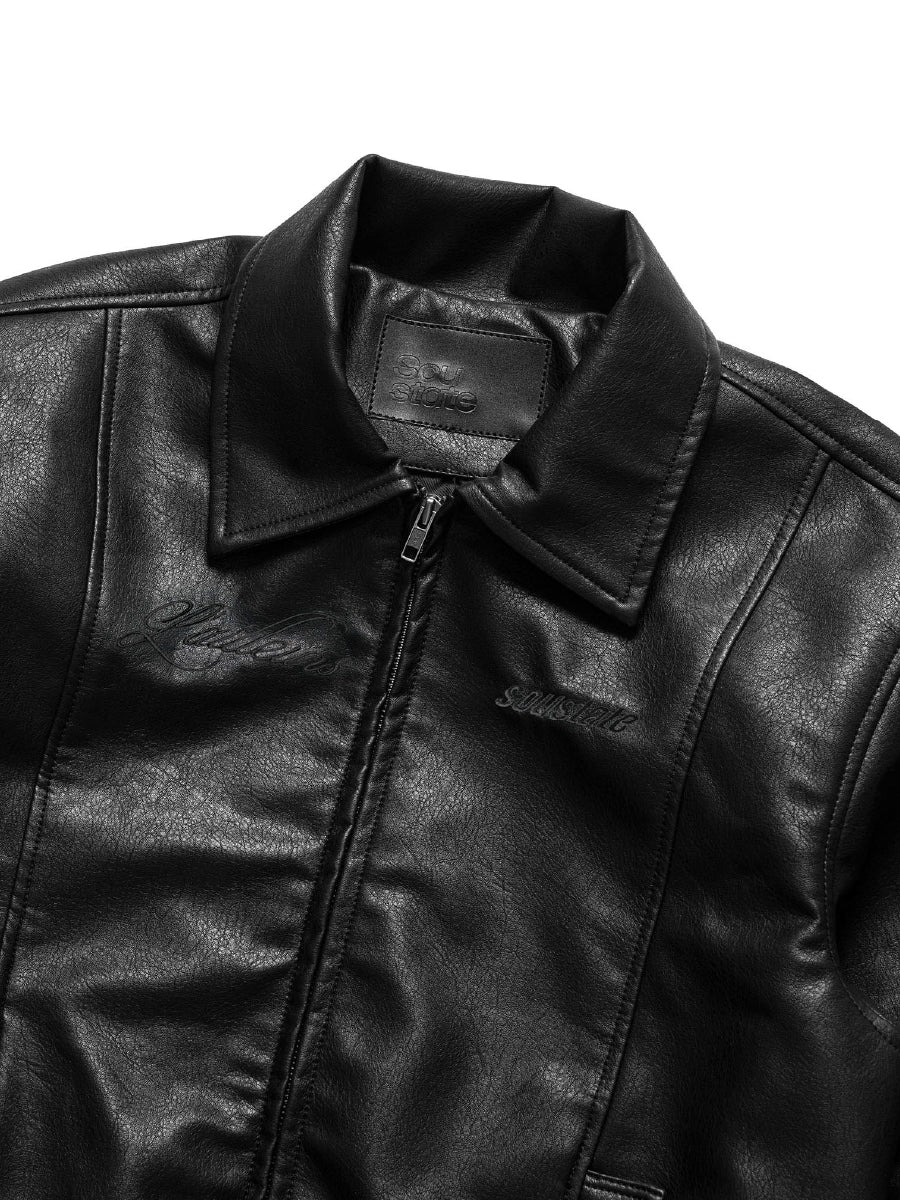 L'AILLEURS LEATHER BOMBER OVERSIZED JACKET