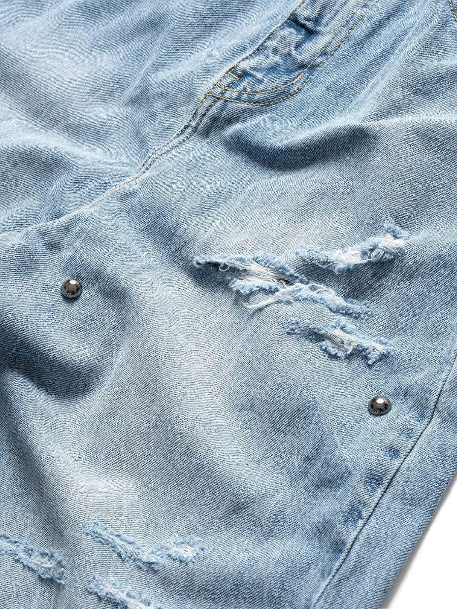 DISTRESSED BAGGY DENIM PANTS