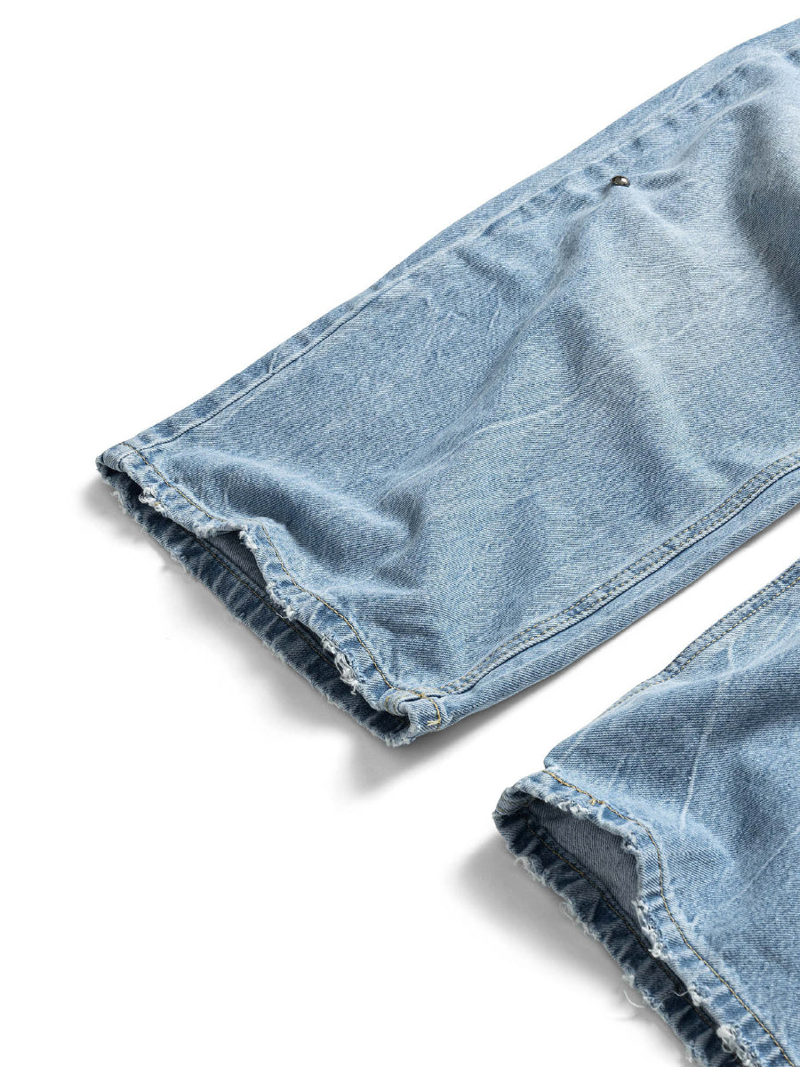 DISTRESSED BAGGY DENIM PANTS