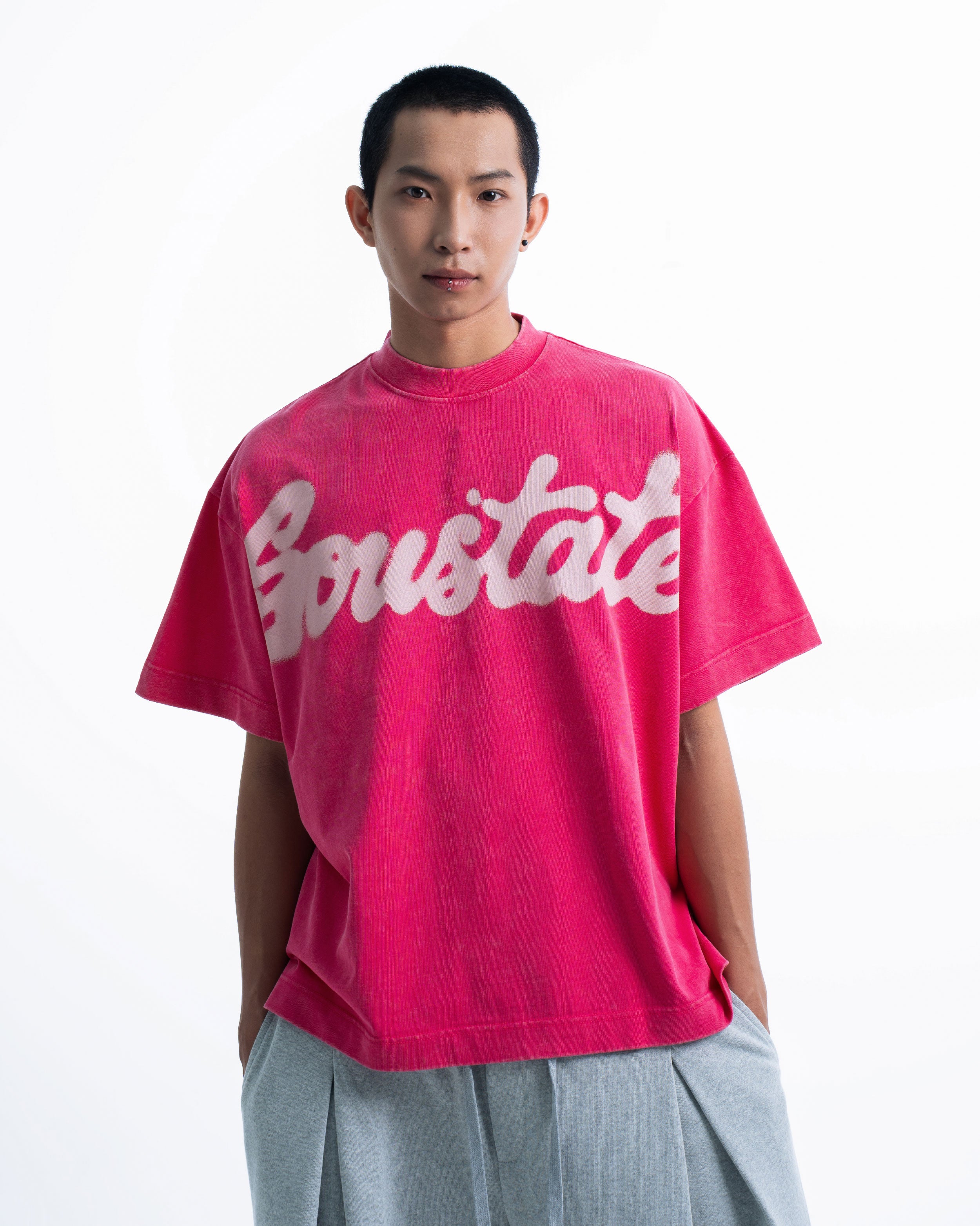 LOGO BLUR WASHED BIG BOXY T-SHIRT