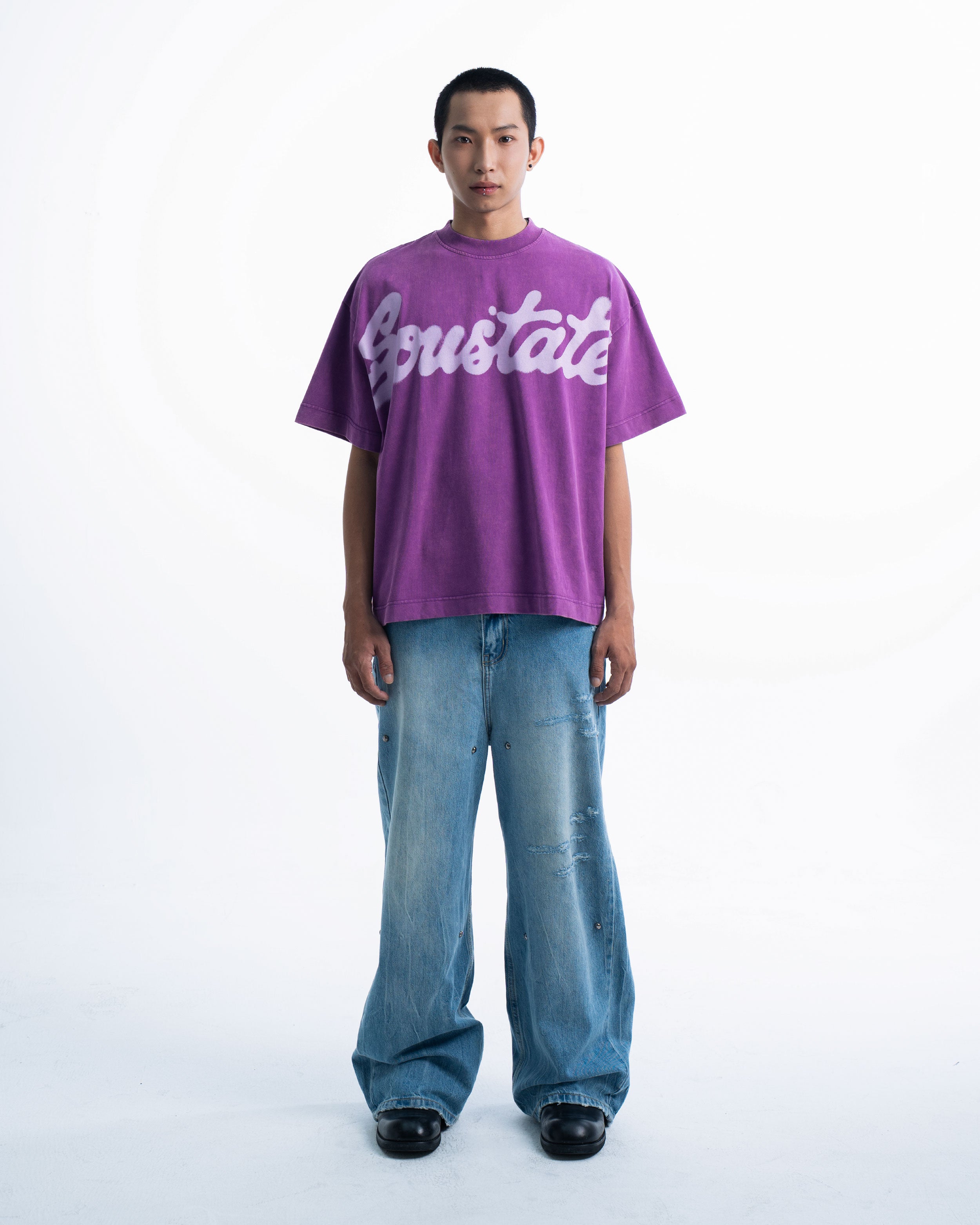 LOGO BLUR WASHED BIG BOXY T-SHIRT