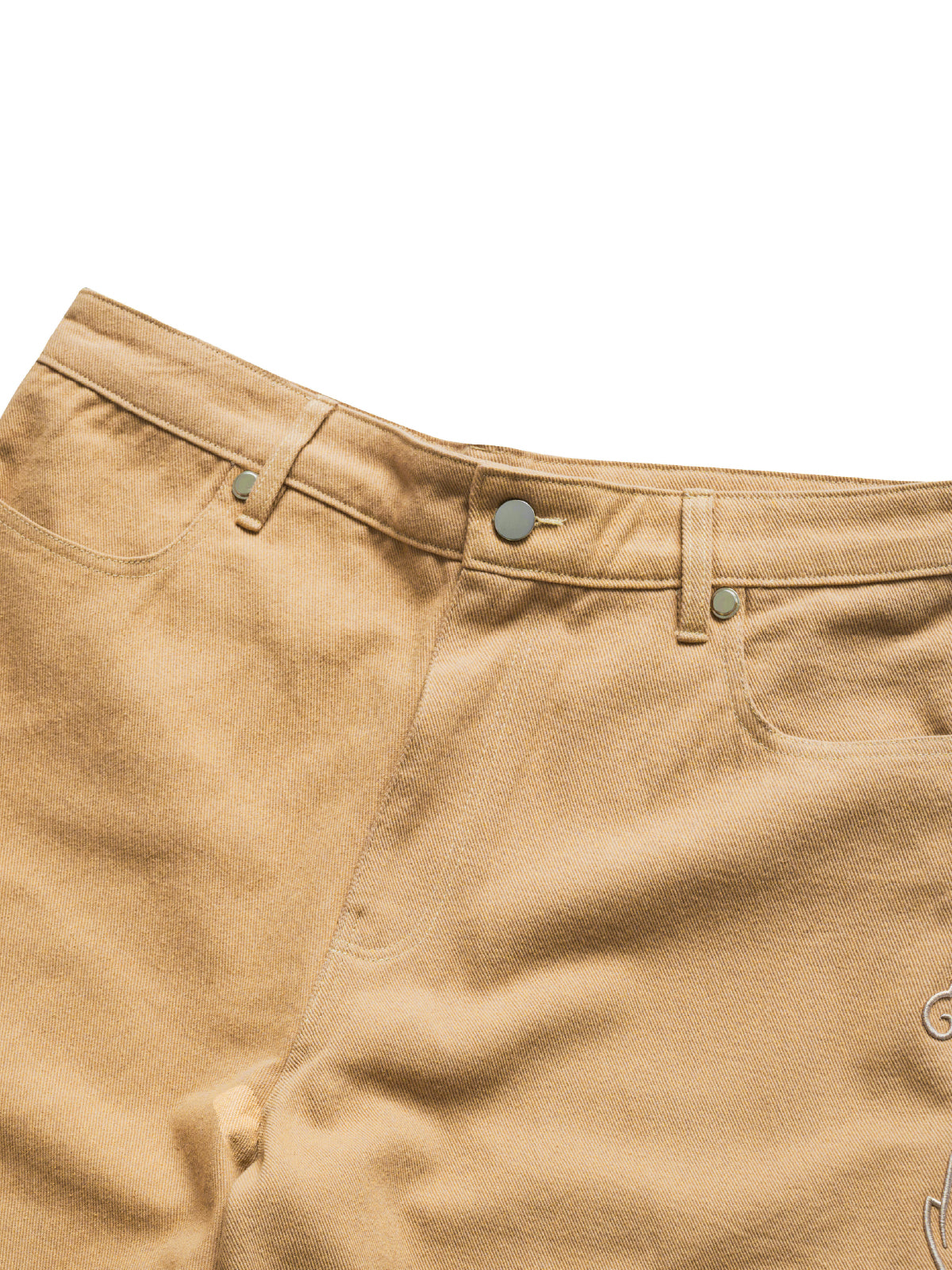 EMBROIDERED KHAKI PANTS ĐEN/BE