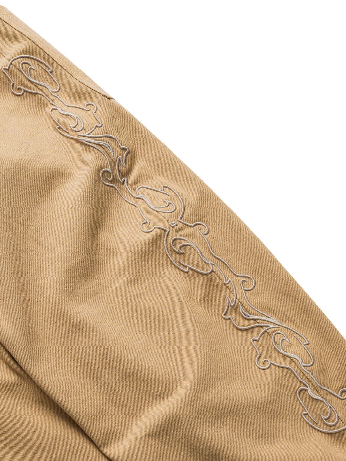 EMBROIDERED KHAKI PANTS ĐEN/BE