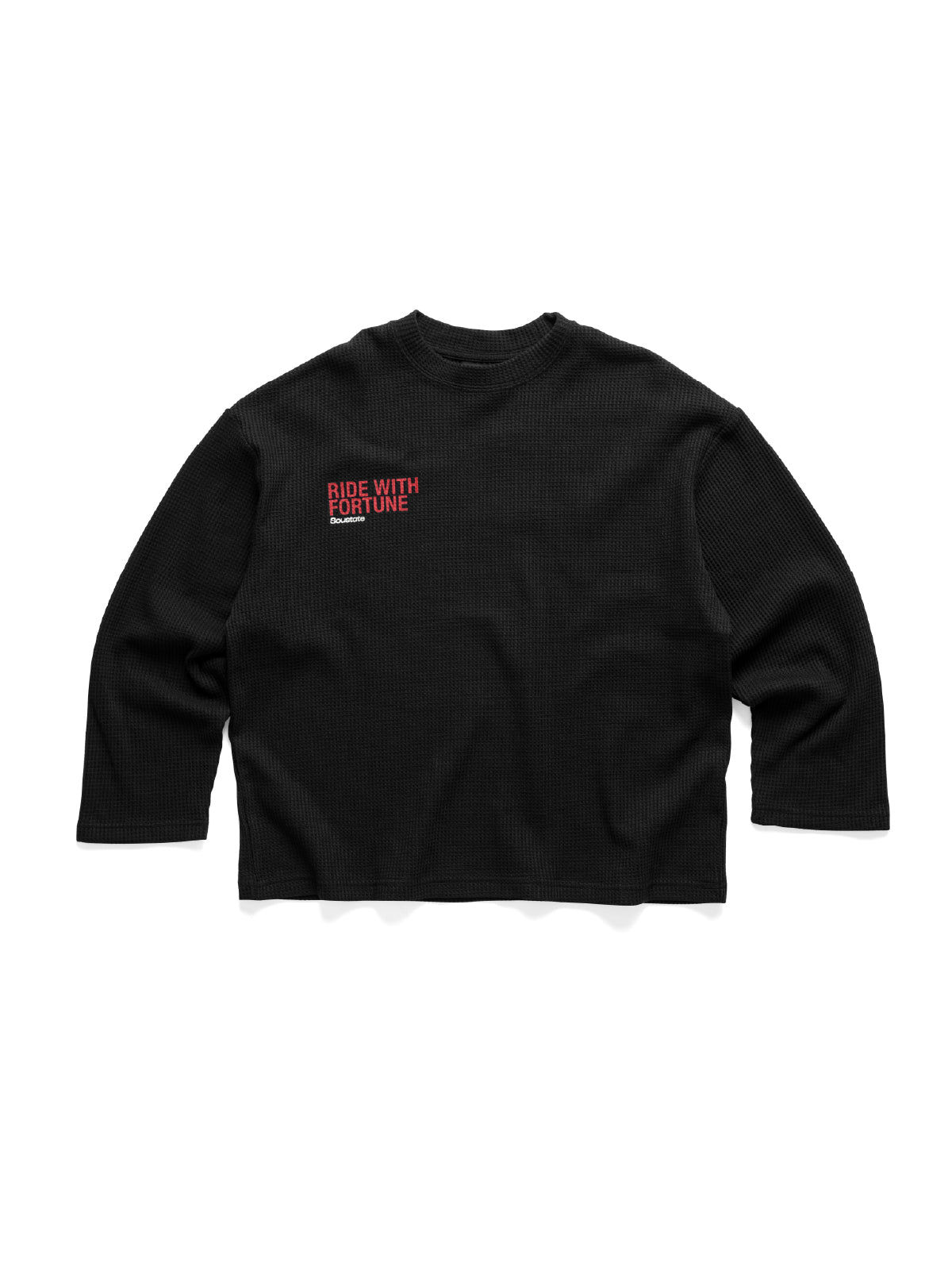 RIDE WITH FORTUNE WAFFLE LONG SLEEVES ĐEN