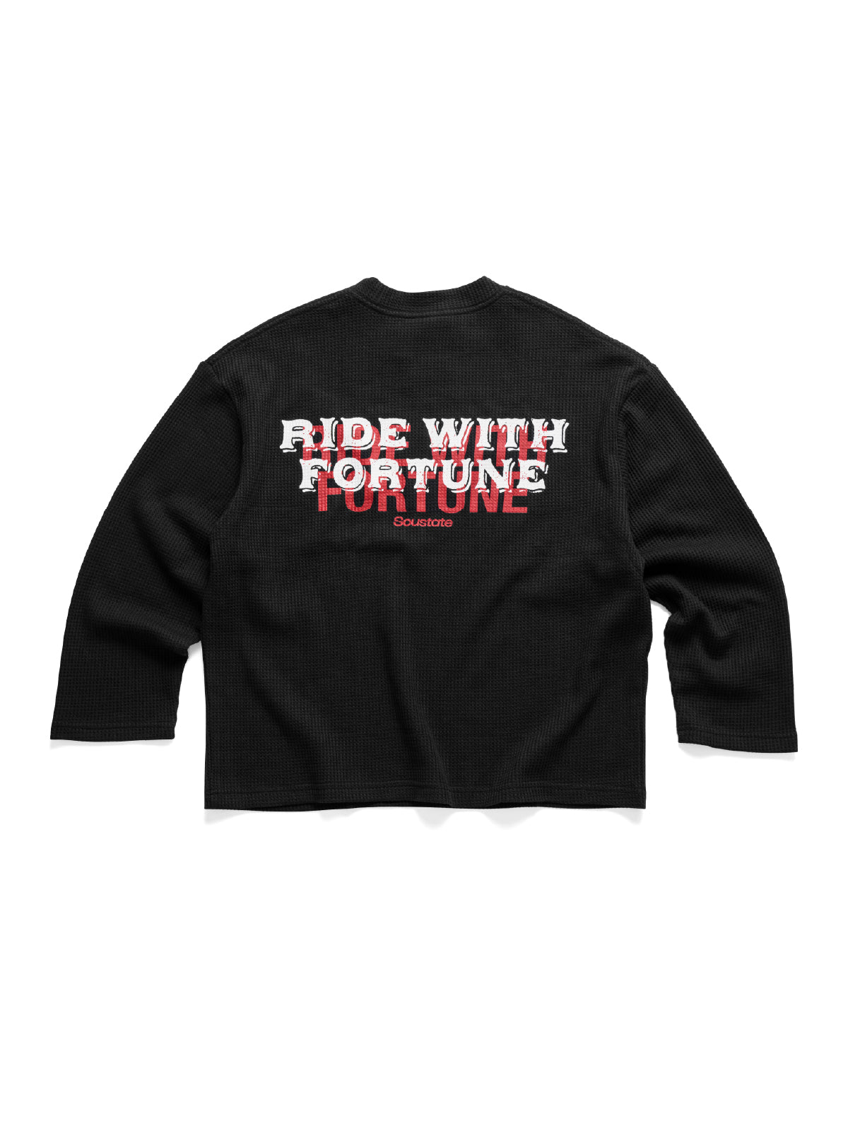 RIDE WITH FORTUNE WAFFLE LONG SLEEVES ĐEN