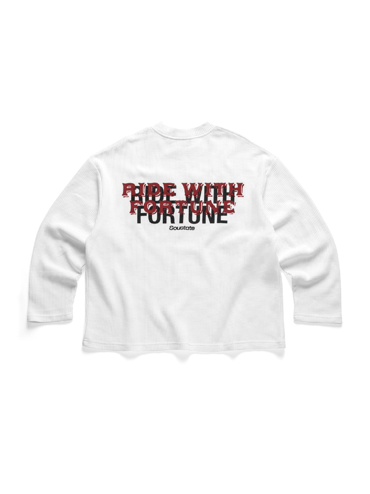 RIDE WITH FORTUNE WAFFLE LONG SLEEVES ĐEN
