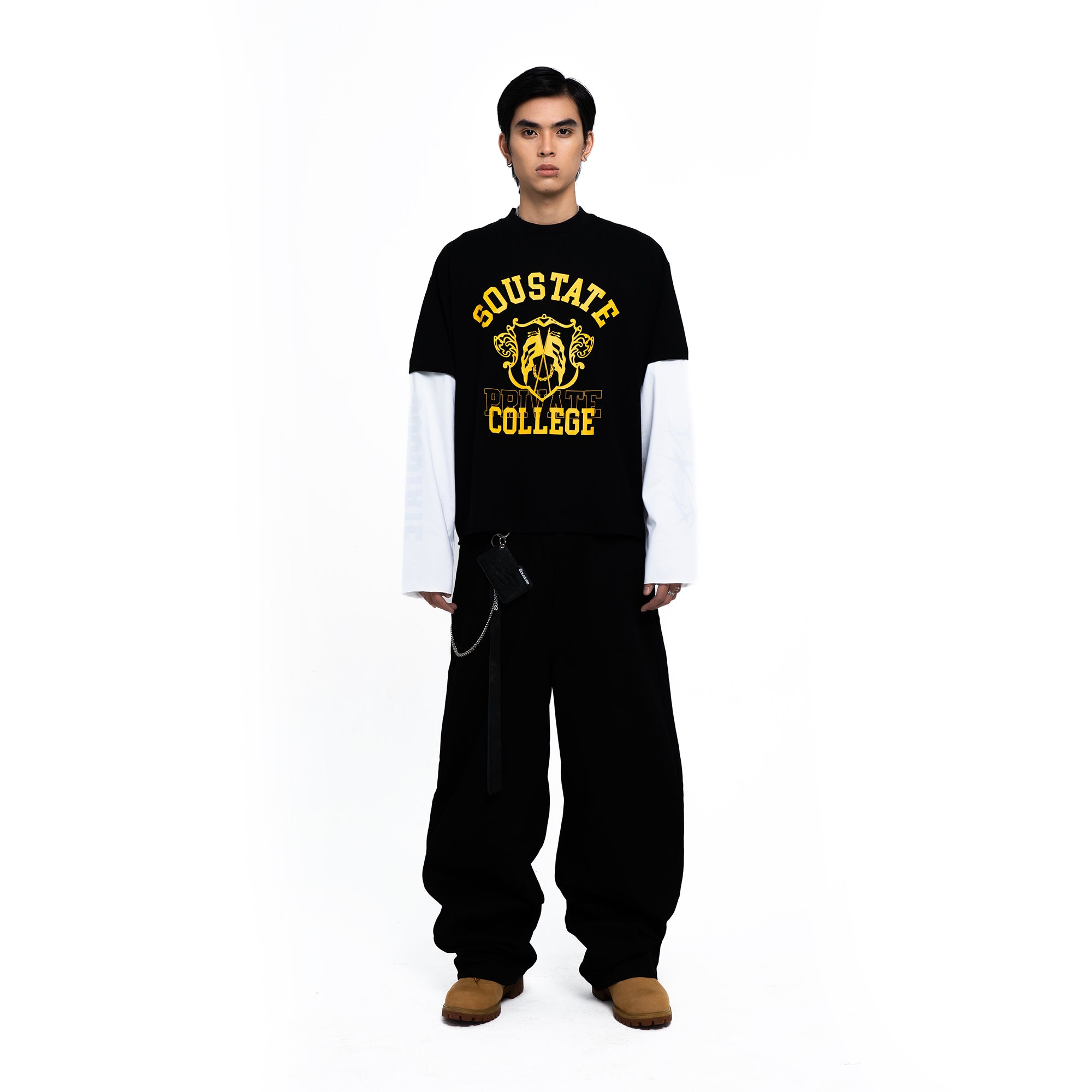 COLLEGE/NOISE MAKER LONG-SLEEVES REVERSIBLE BIG BOXY T-SHIRT