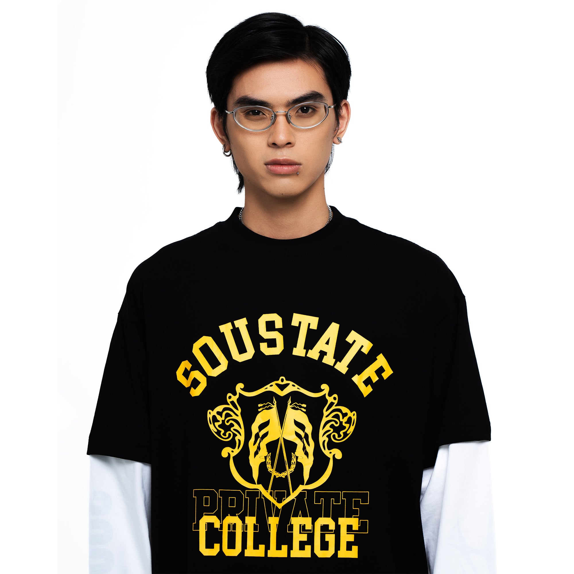 COLLEGE/NOISE MAKER LONG-SLEEVES REVERSIBLE BIG BOXY T-SHIRT