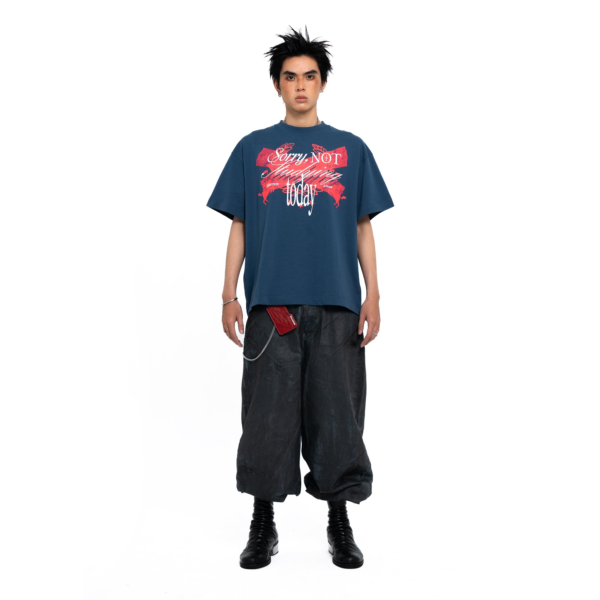 NOT STUDYING REVERSIBLE BIG BOXY T-SHIRT
