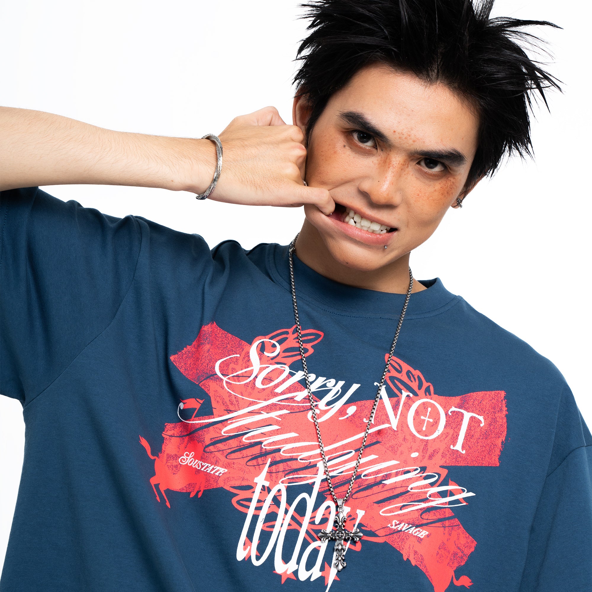 NOT STUDYING REVERSIBLE BIG BOXY T-SHIRT
