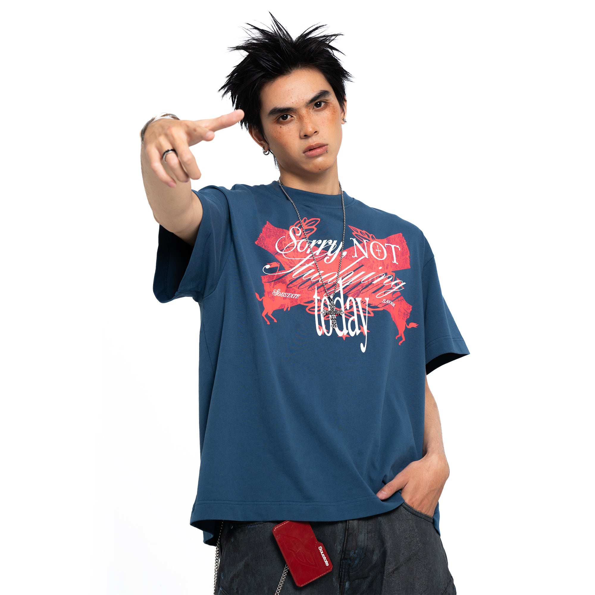 NOT STUDYING REVERSIBLE BIG BOXY T-SHIRT