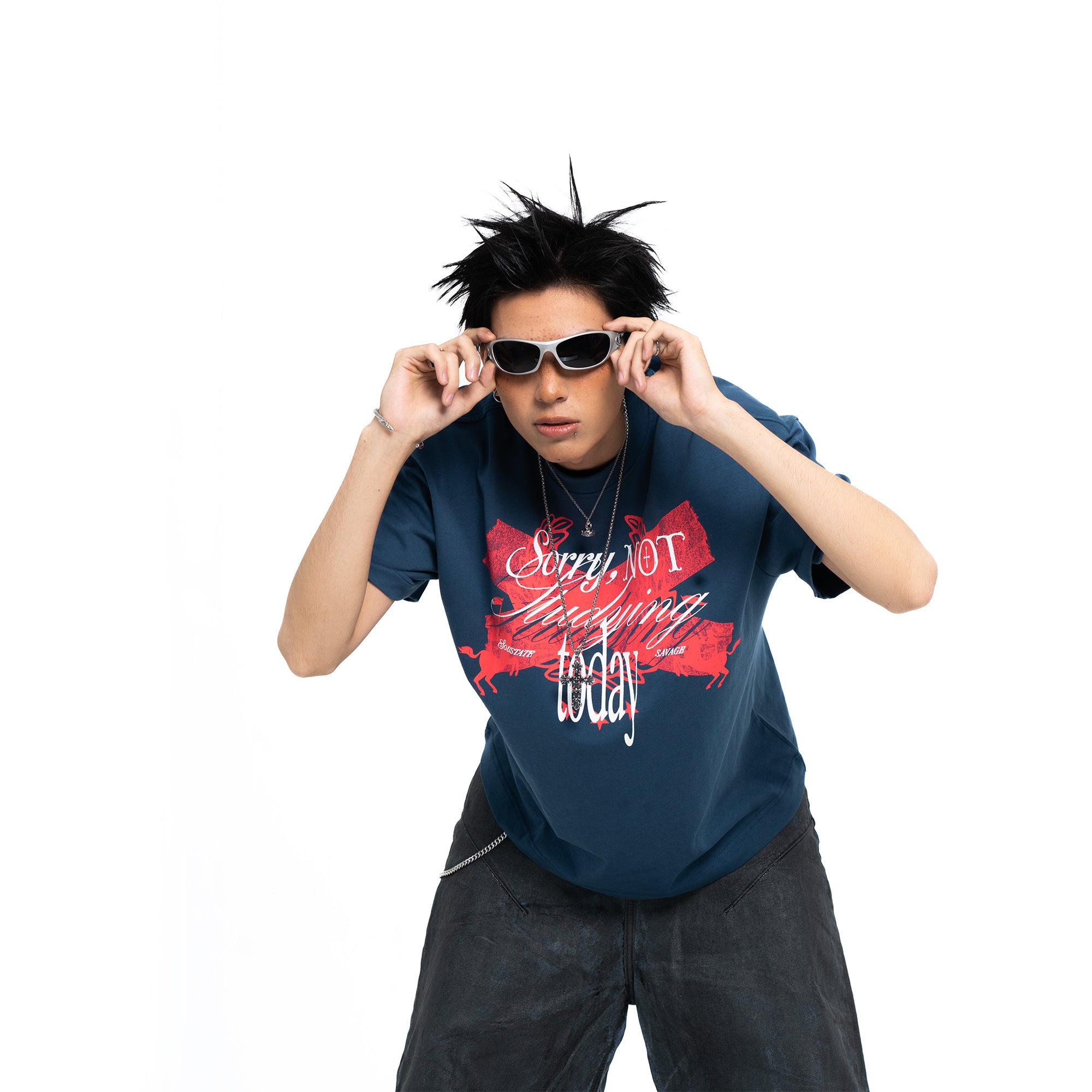 NOT STUDYING REVERSIBLE BIG BOXY T-SHIRT