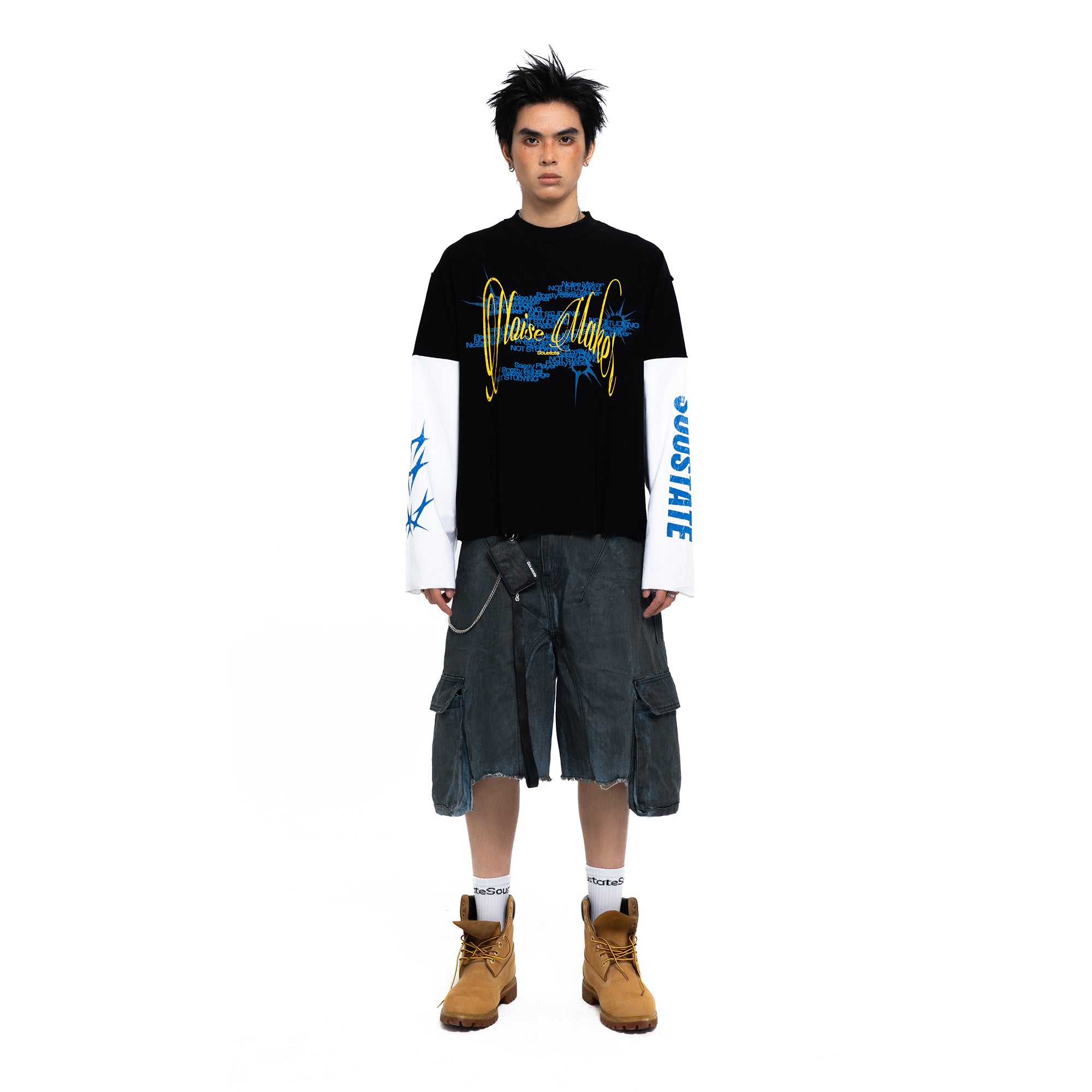 COLLEGE/NOISE MAKER LONG-SLEEVES REVERSIBLE BIG BOXY T-SHIRT
