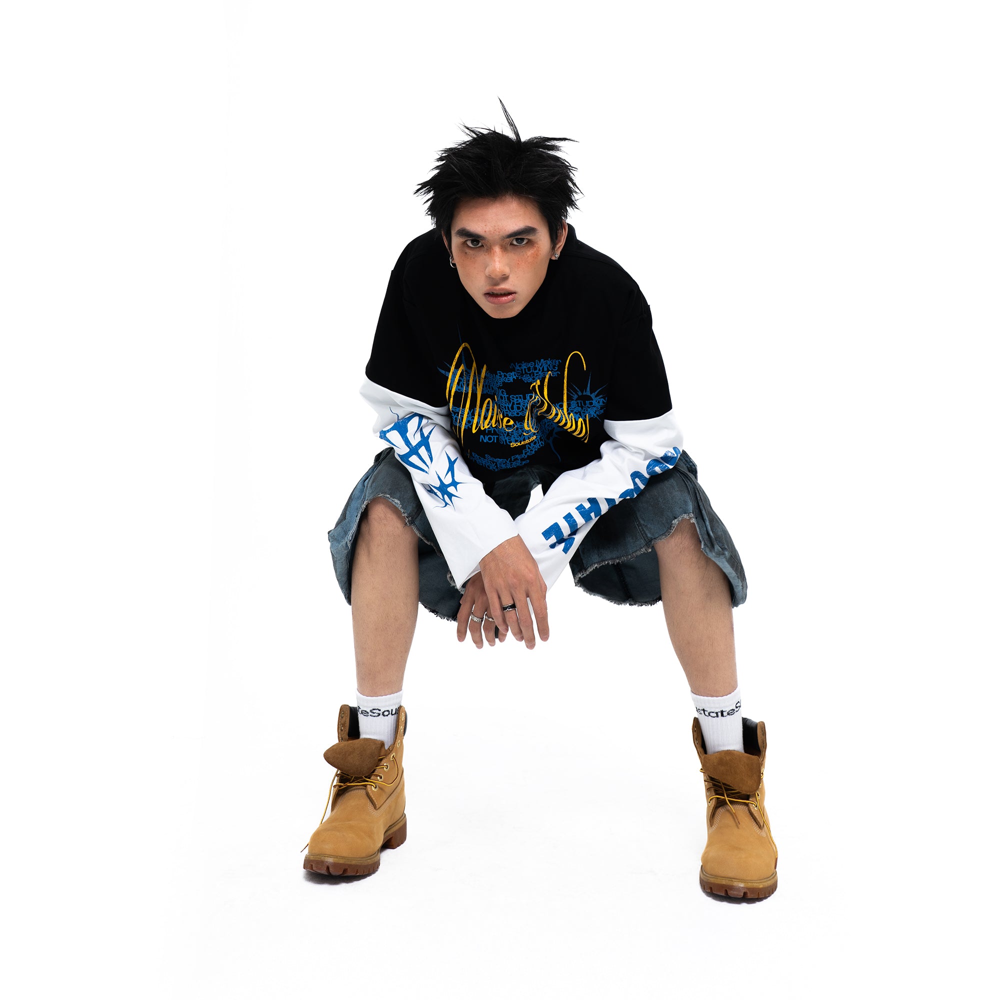 COLLEGE/NOISE MAKER LONG-SLEEVES REVERSIBLE BIG BOXY T-SHIRT