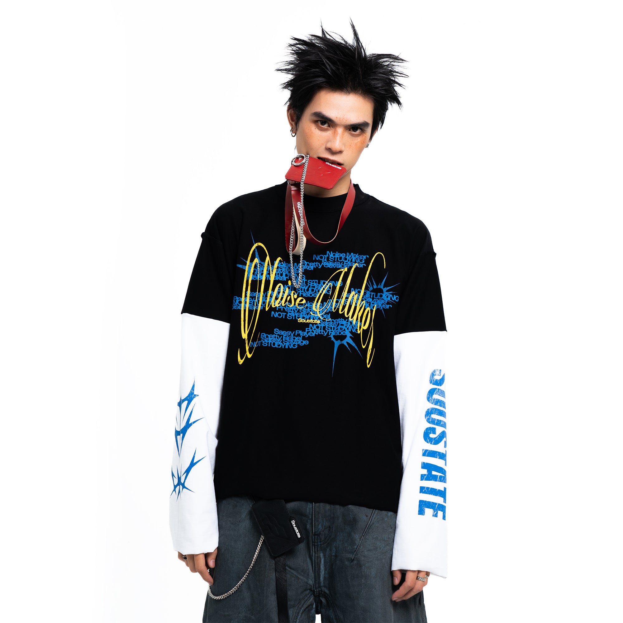 COLLEGE/NOISE MAKER LONG-SLEEVES REVERSIBLE BIG BOXY T-SHIRT