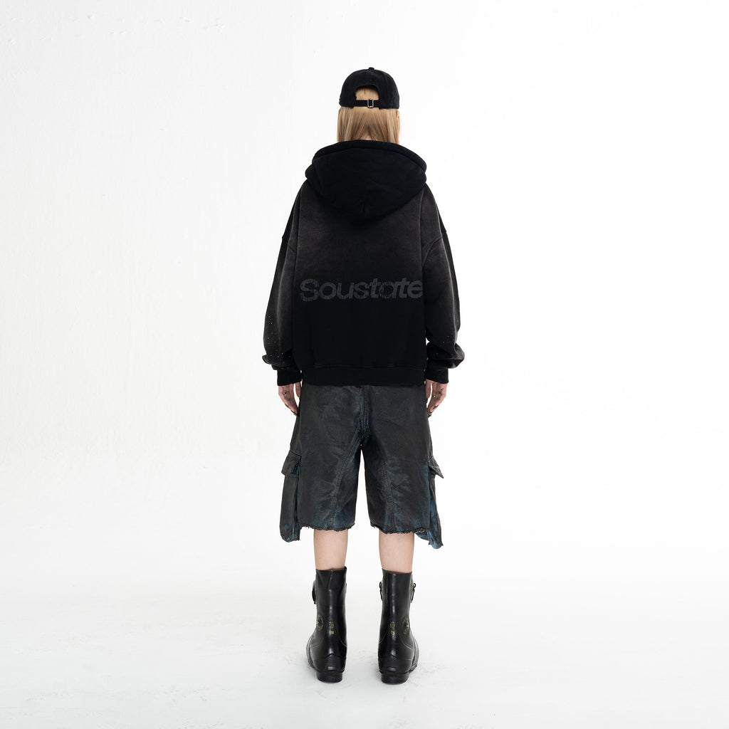 STELLAR STAR WASHED BOXY ZIP - UP HOODIE