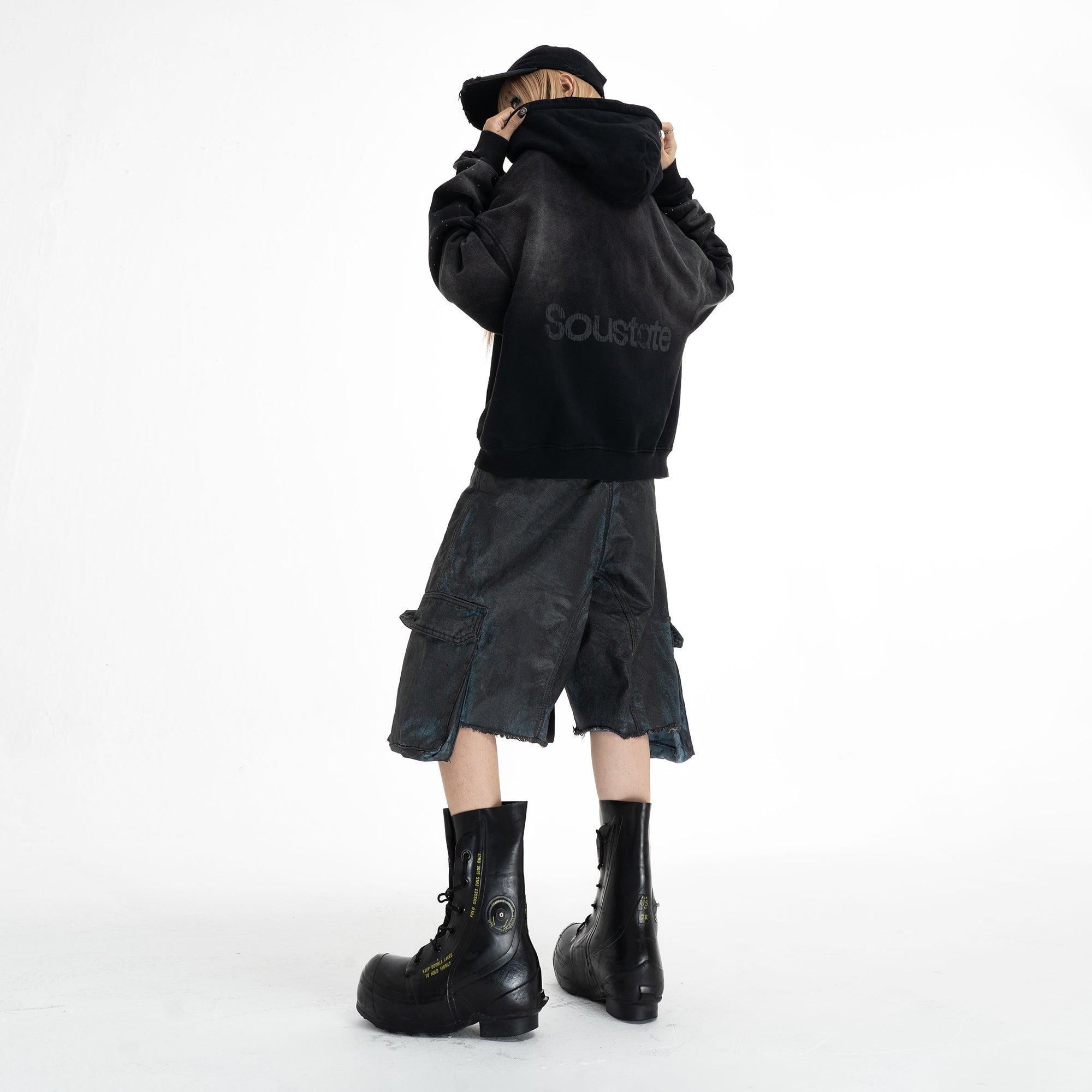 STELLAR STAR WASHED BOXY ZIP - UP HOODIE