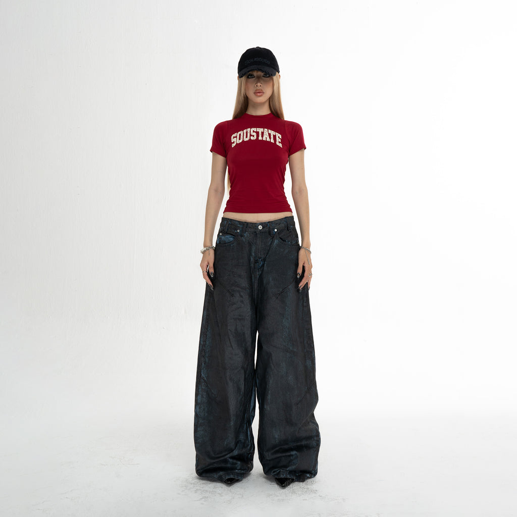 COATED SUPER BAGGY JEANS
