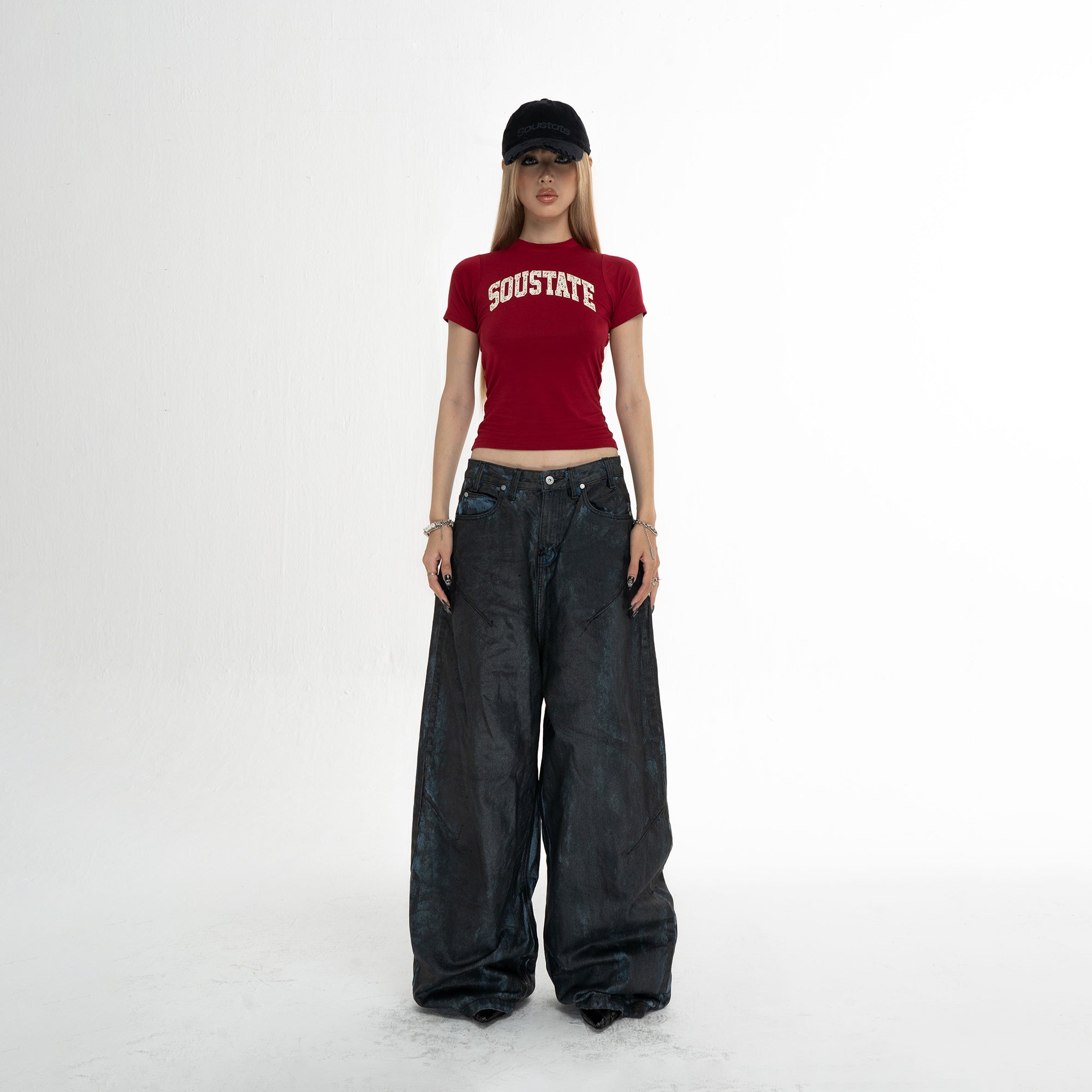 COATED SUPER BAGGY JEANS