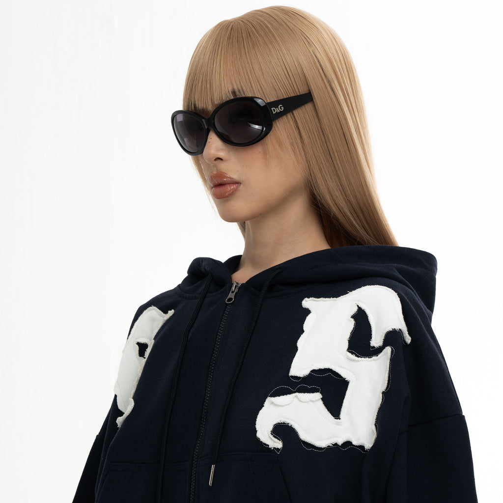 SS EMBROIDERED BOXY FIT ZIP - UP HOODIE