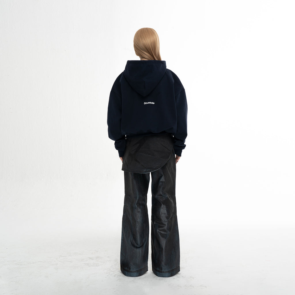 SS EMBROIDERED BOXY FIT ZIP - UP HOODIE
