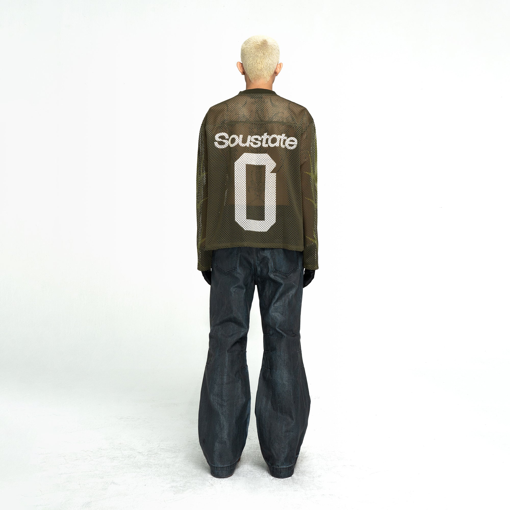 MESH JERSEY BOXY LONG SLEEVE T-SHIRT
