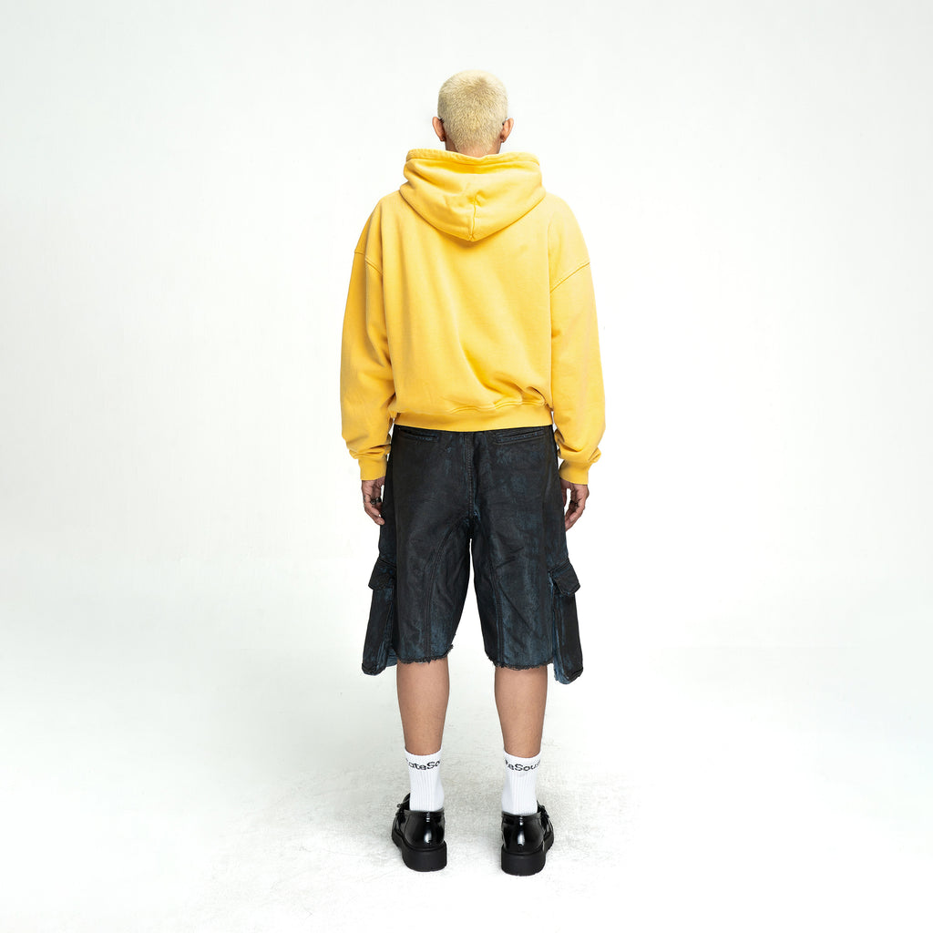SS LOGO WASHED BOXY FIT ZIP-UP HOODIE