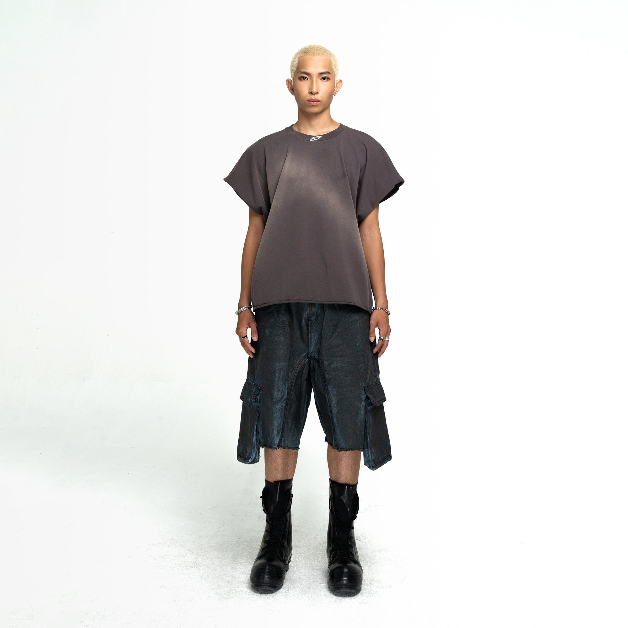 WASHED SLEEVELESS T-SHIRT
