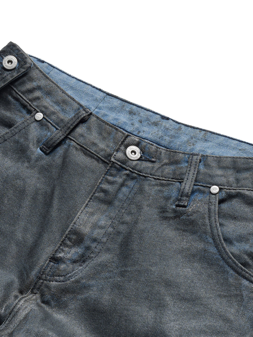 LAYERED FLARE COATED JEANS