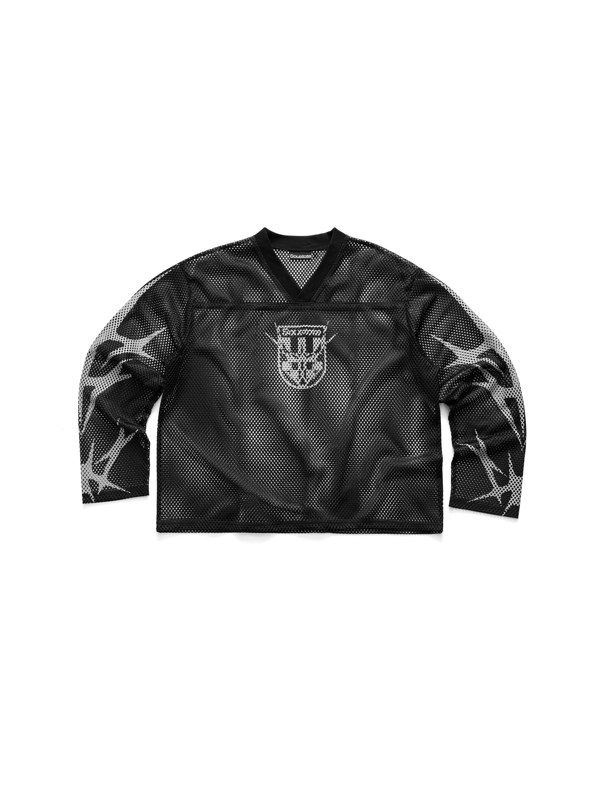 MESH JERSEY BOXY LONG SLEEVE T-SHIRT