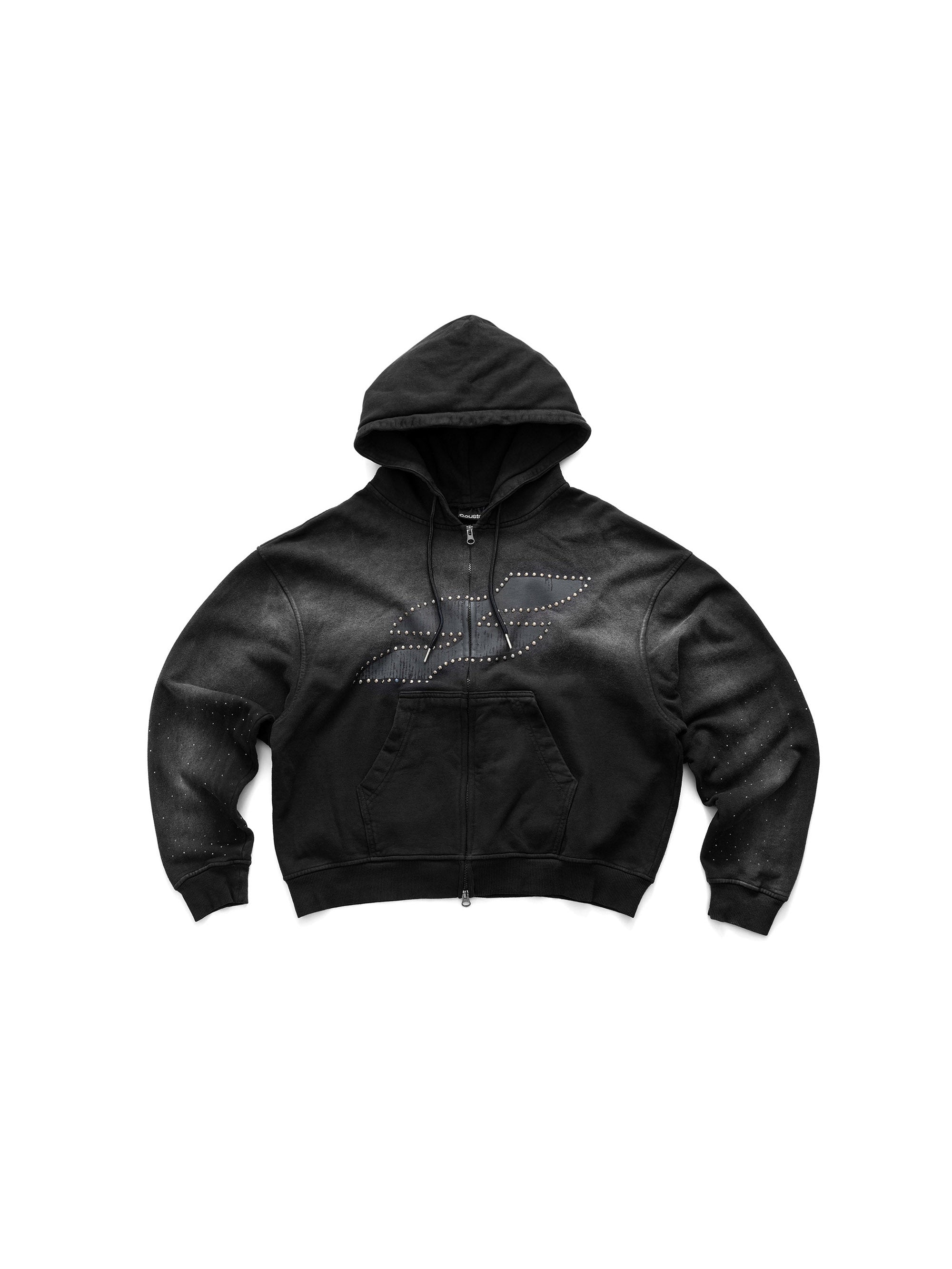 STELLAR STAR WASHED BOXY ZIP - UP HOODIE