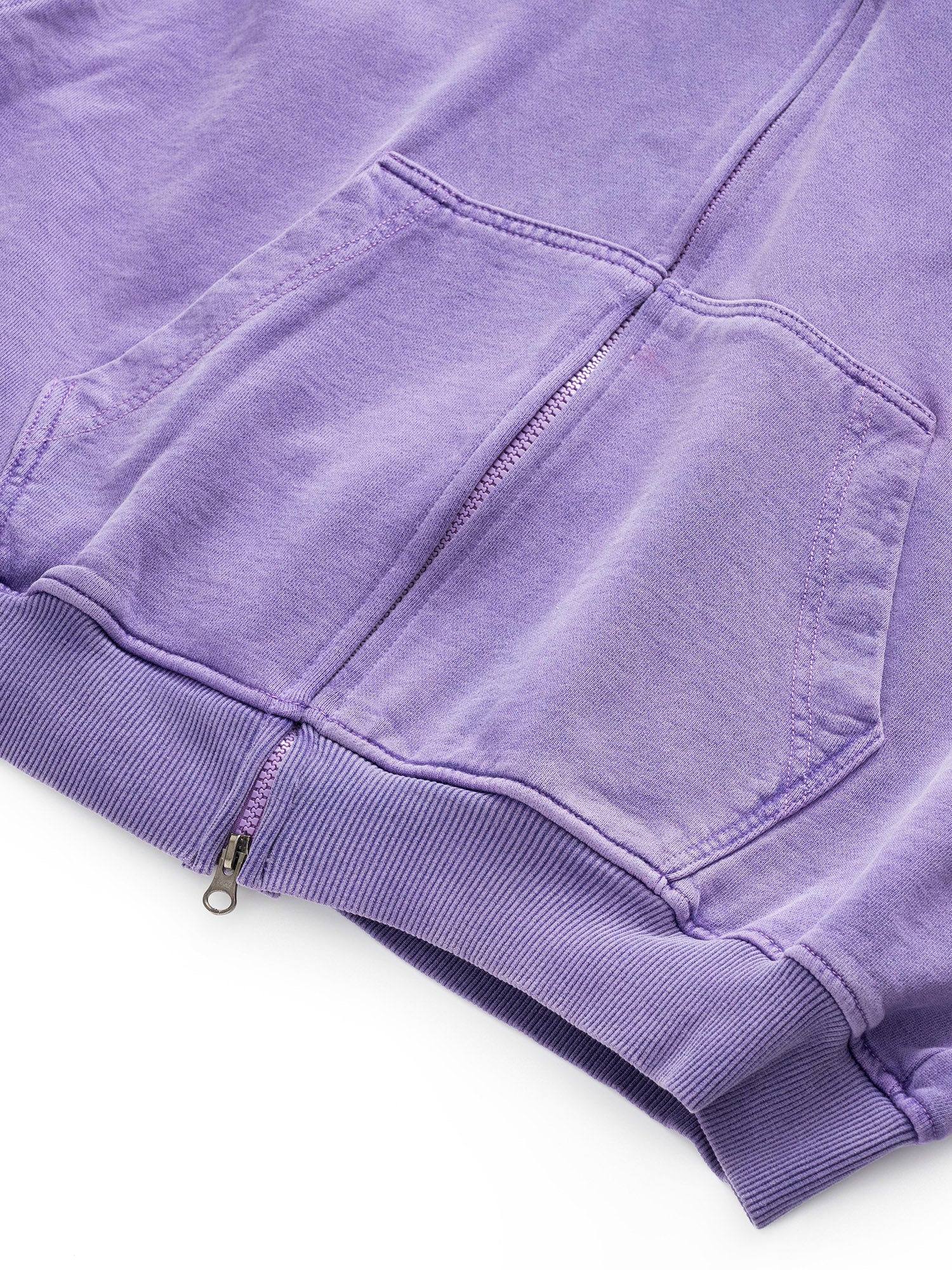 SS LOGO WASHED BOXY FIT ZIP-UP HOODIE