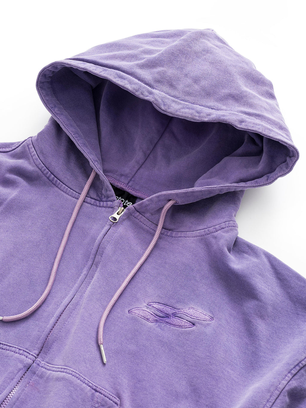 SS LOGO WASHED BOXY FIT ZIP-UP HOODIE