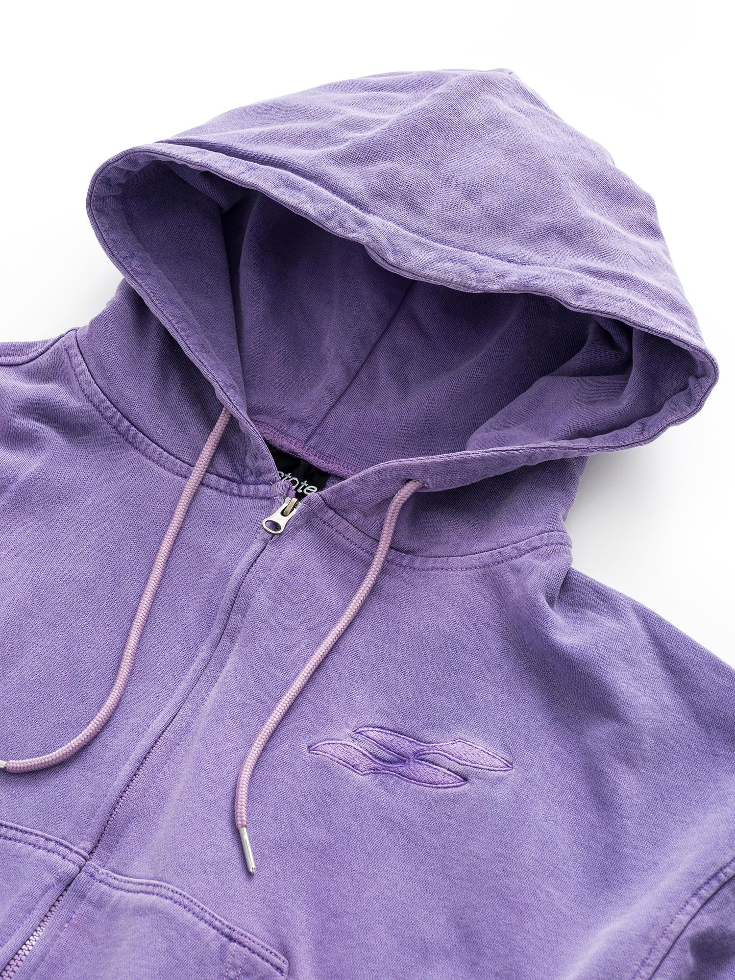 SS LOGO WASHED BOXY FIT ZIP-UP HOODIE