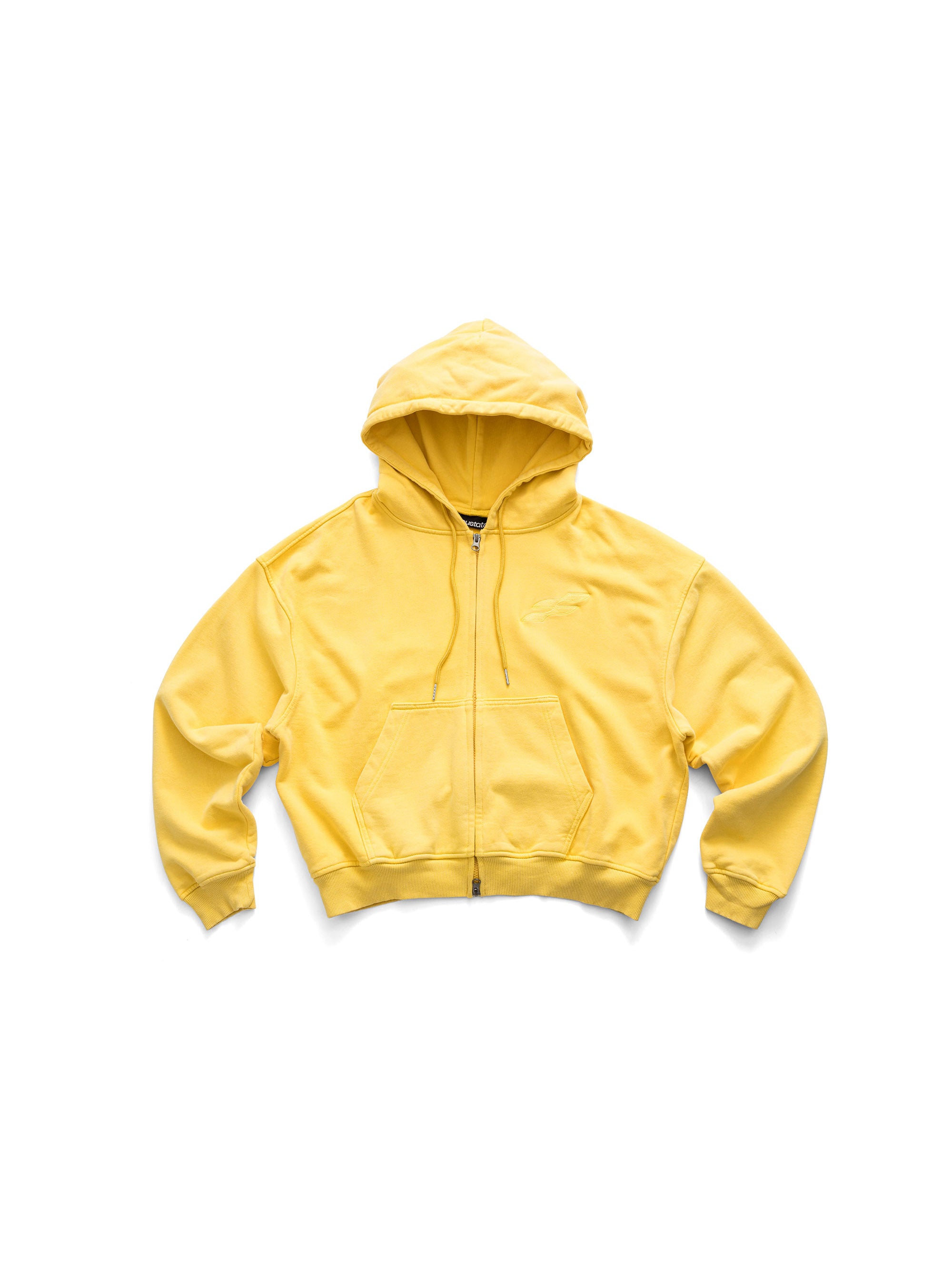 SS LOGO WASHED BOXY FIT ZIP-UP HOODIE