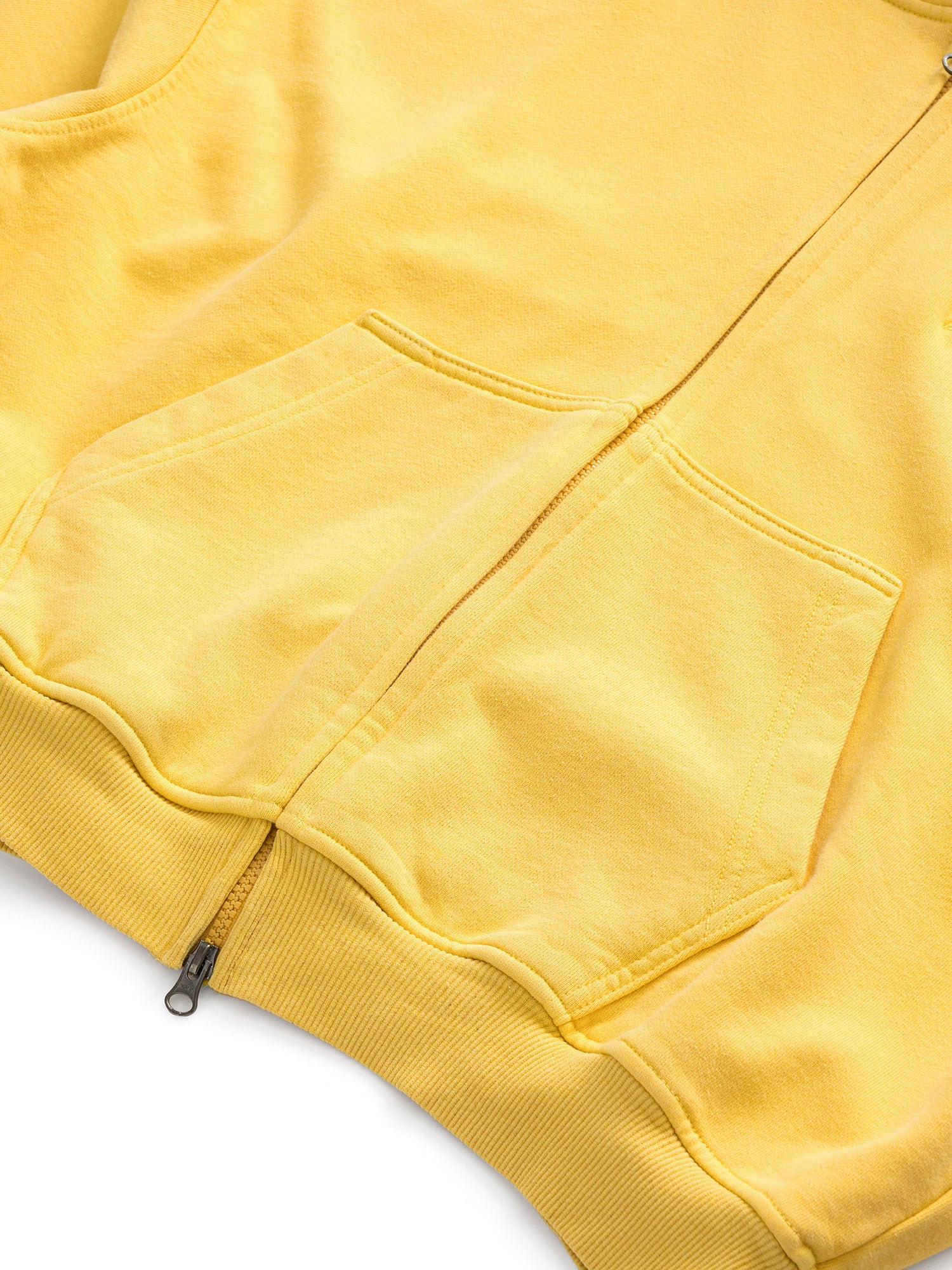 SS LOGO WASHED BOXY FIT ZIP-UP HOODIE
