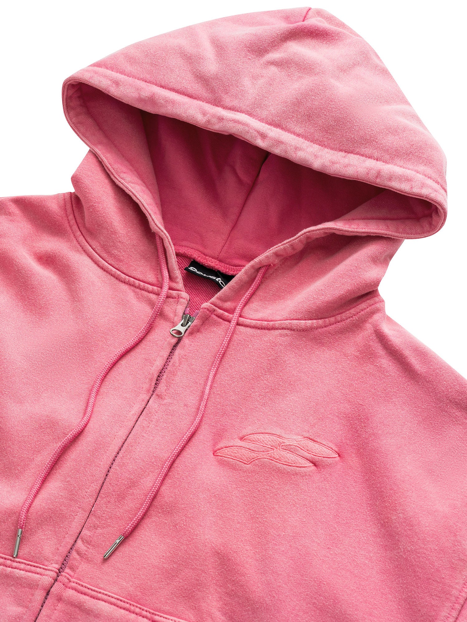 SS LOGO WASHED BOXY FIT ZIP-UP HOODIE