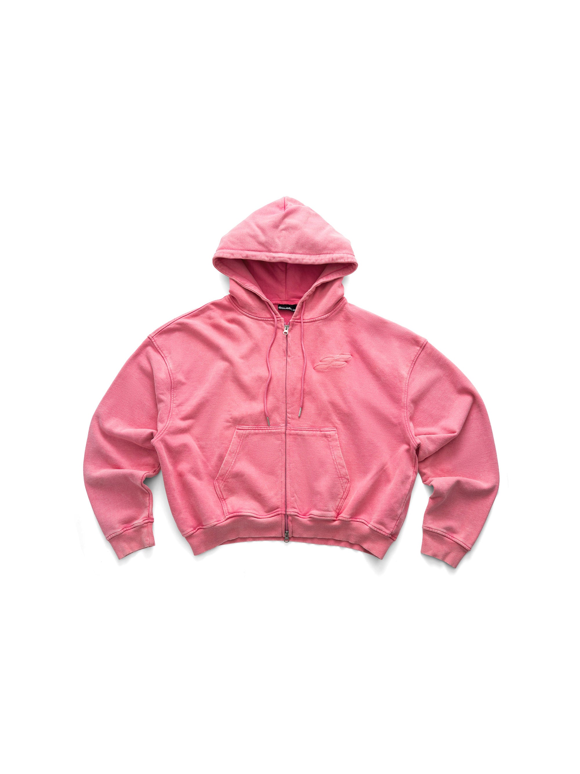 SS LOGO WASHED BOXY FIT ZIP-UP HOODIE