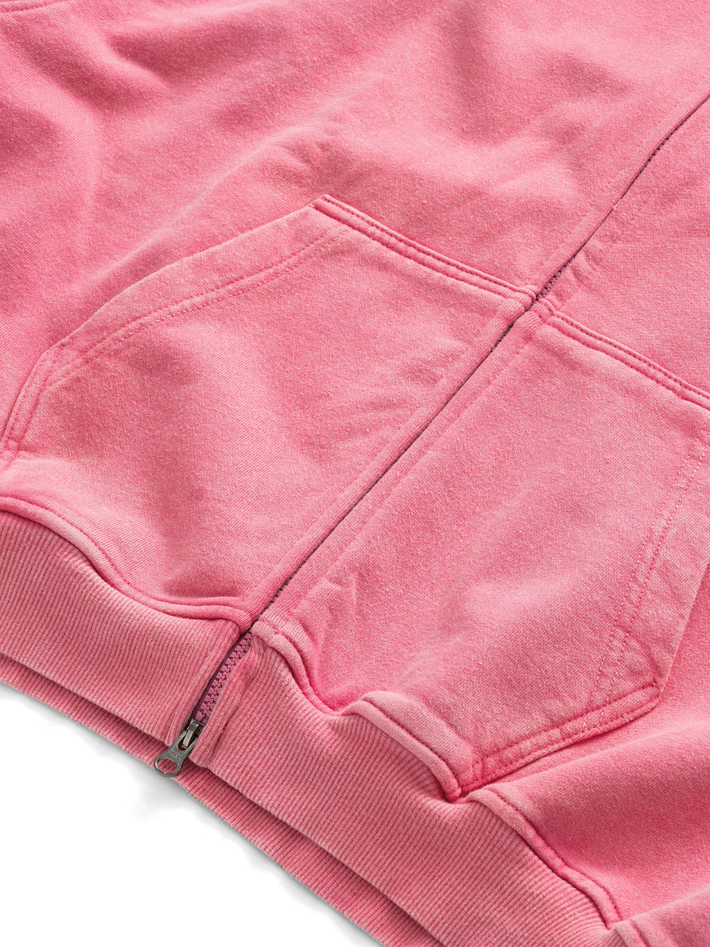 SS LOGO WASHED BOXY FIT ZIP-UP HOODIE