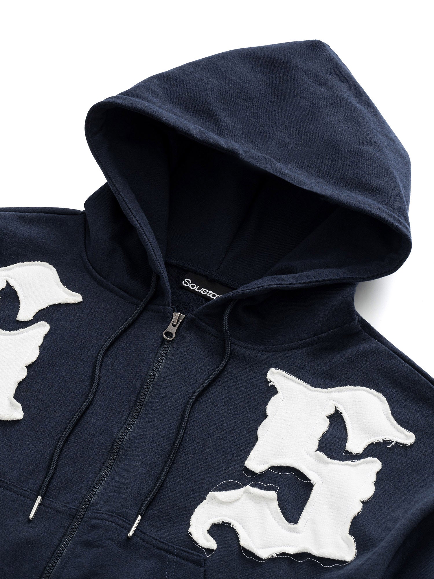 SS EMBROIDERED BOXY FIT ZIP - UP HOODIE