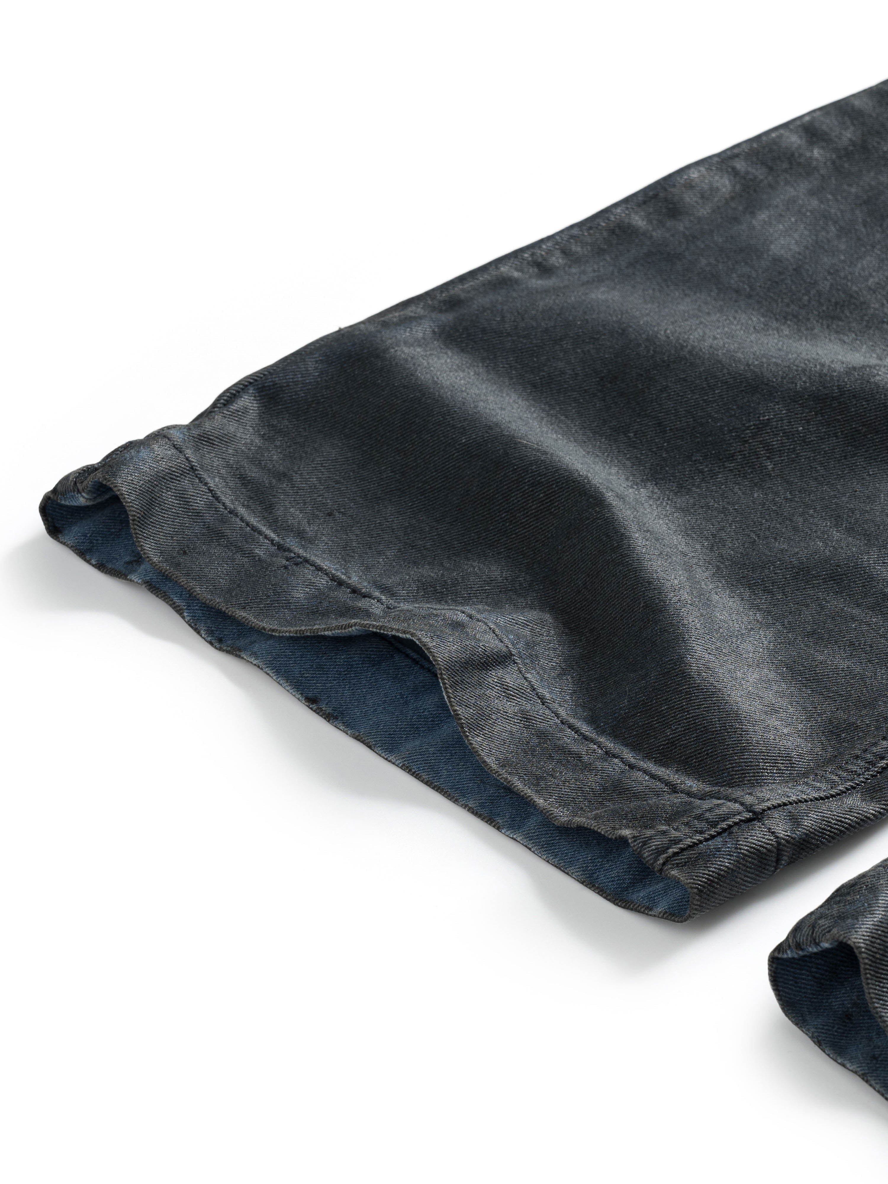 LAYERED FLARE COATED JEANS