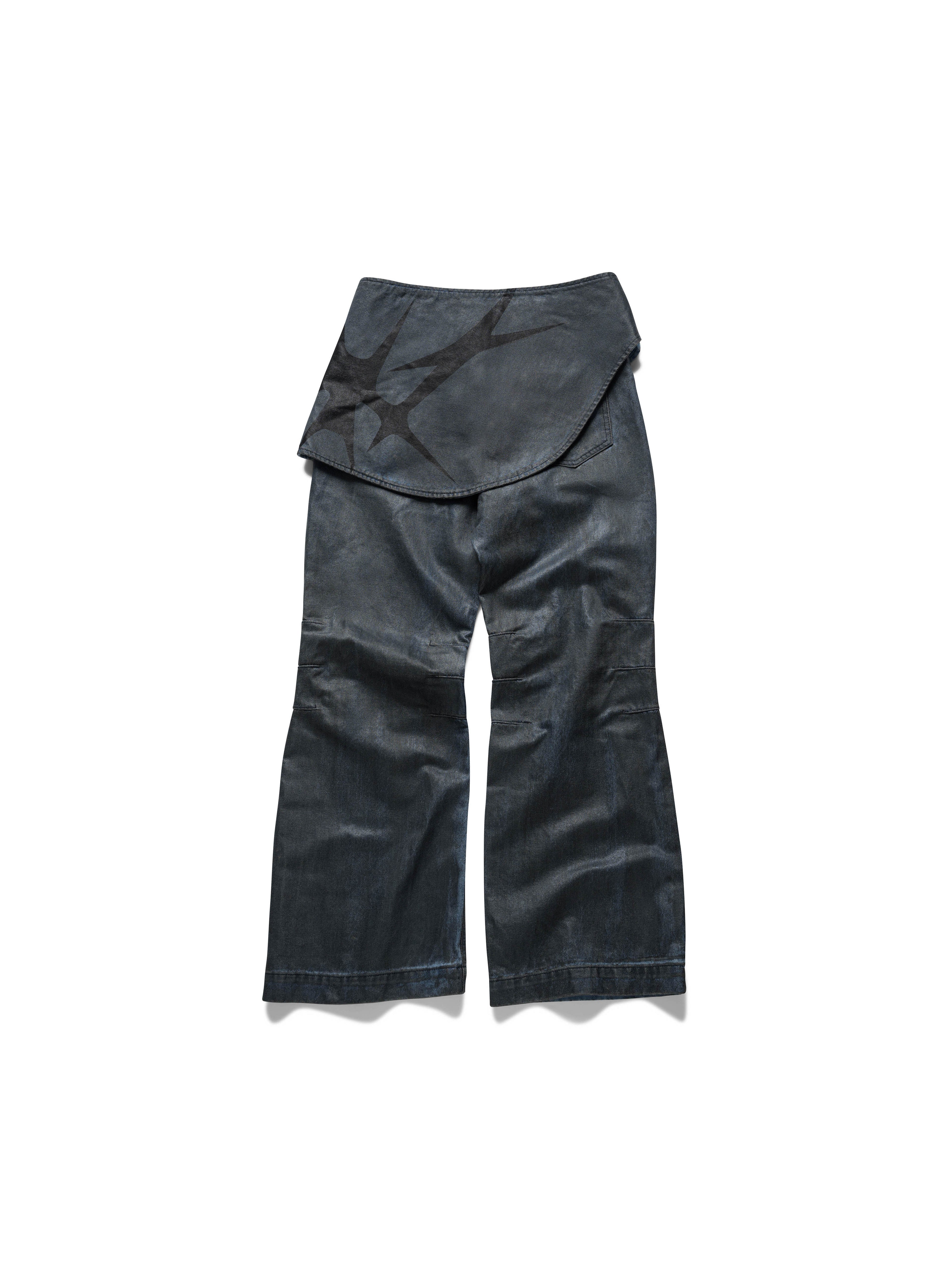 LAYERED FLARE COATED JEANS