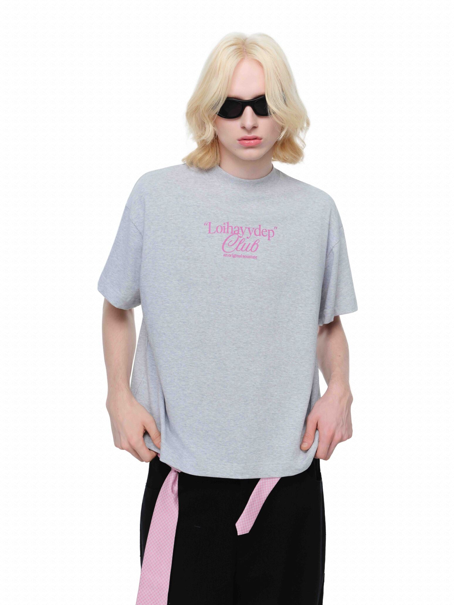 LOIHAYYDEP BIG BOXY T-SHIRT XÁM TIÊU/HỒNG