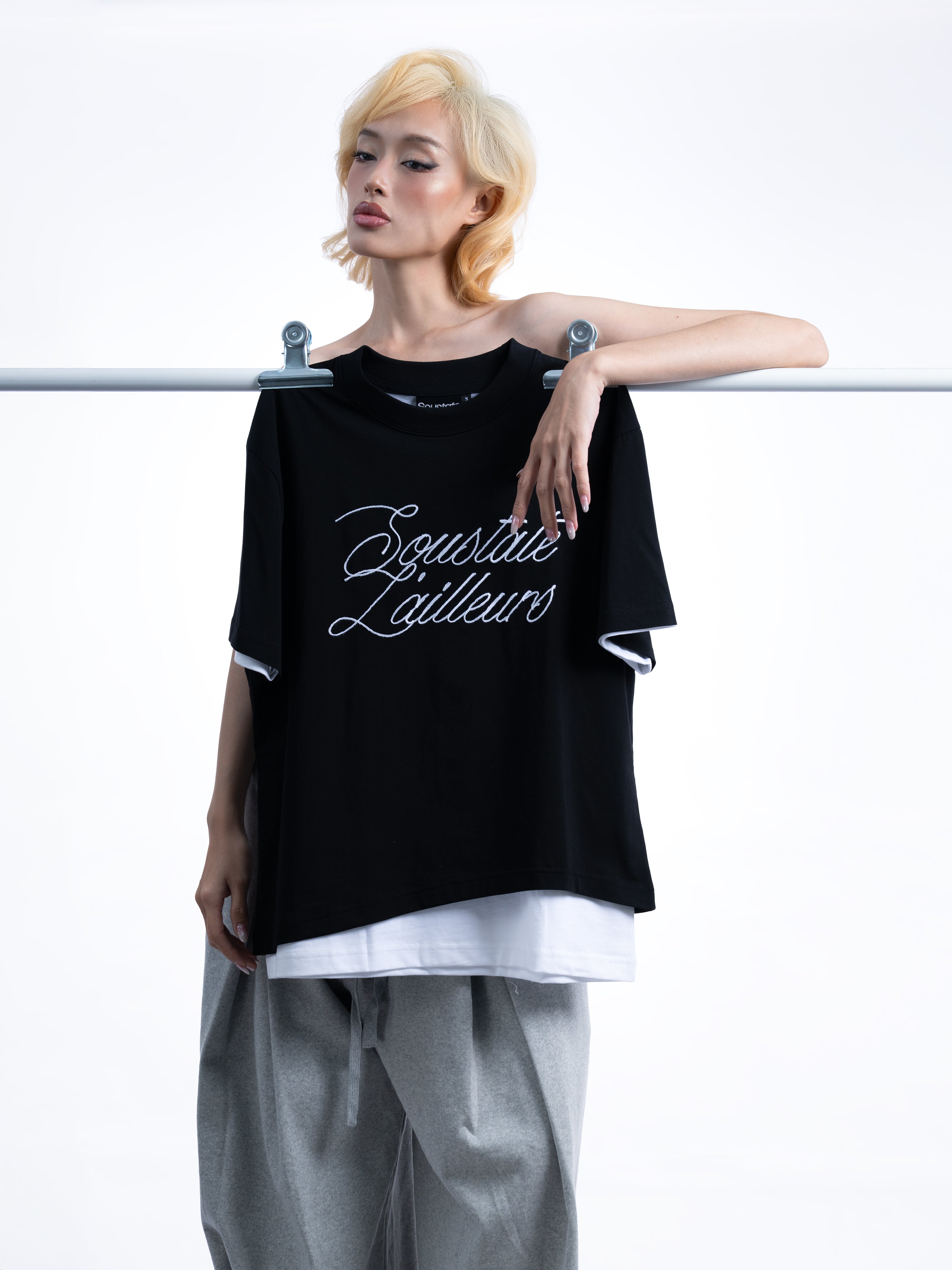 L'AILLEURS DOUBLE LAYER OVERSIZED T-SHIRT