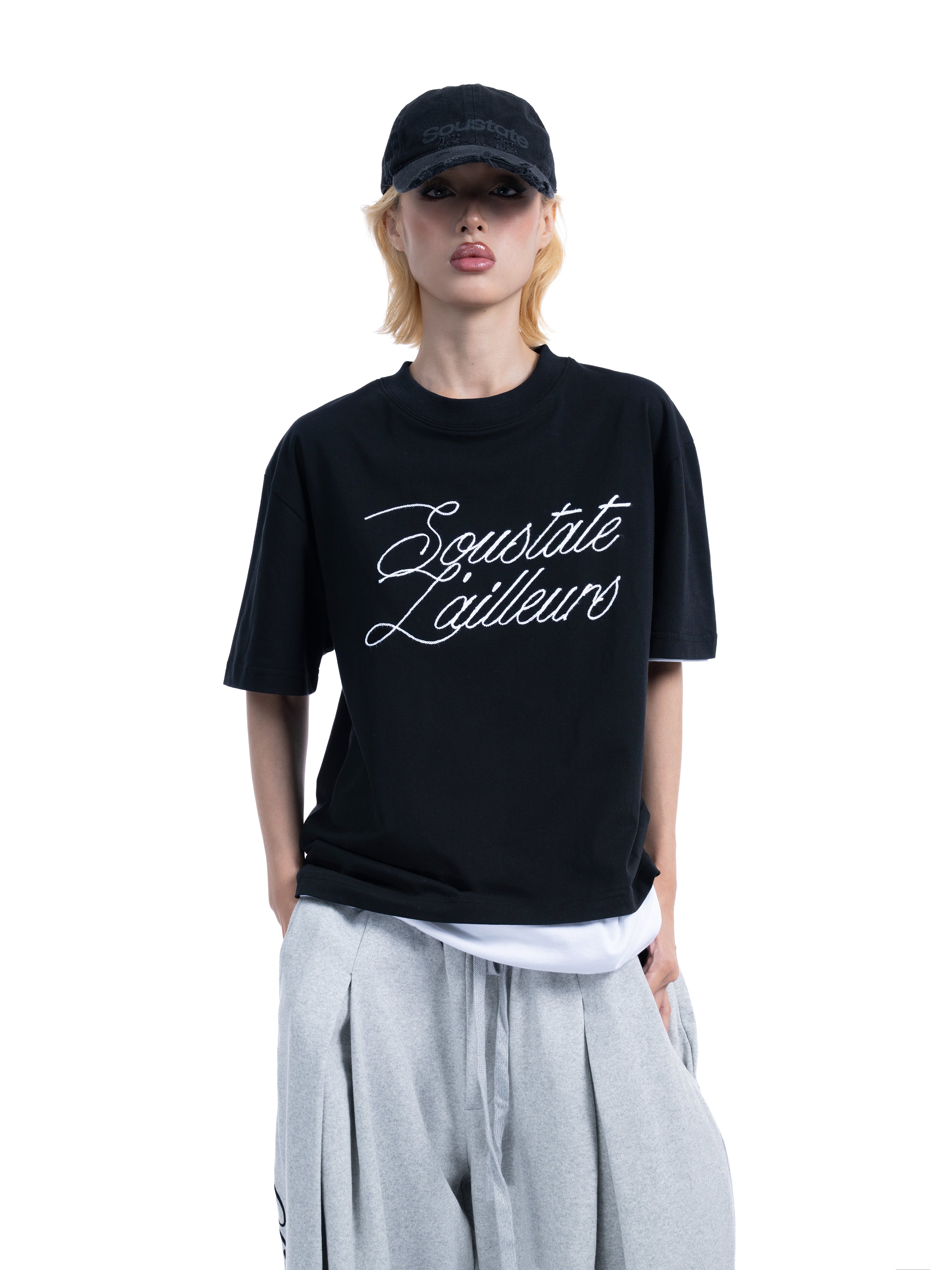 L'AILLEURS DOUBLE LAYER OVERSIZED T-SHIRT