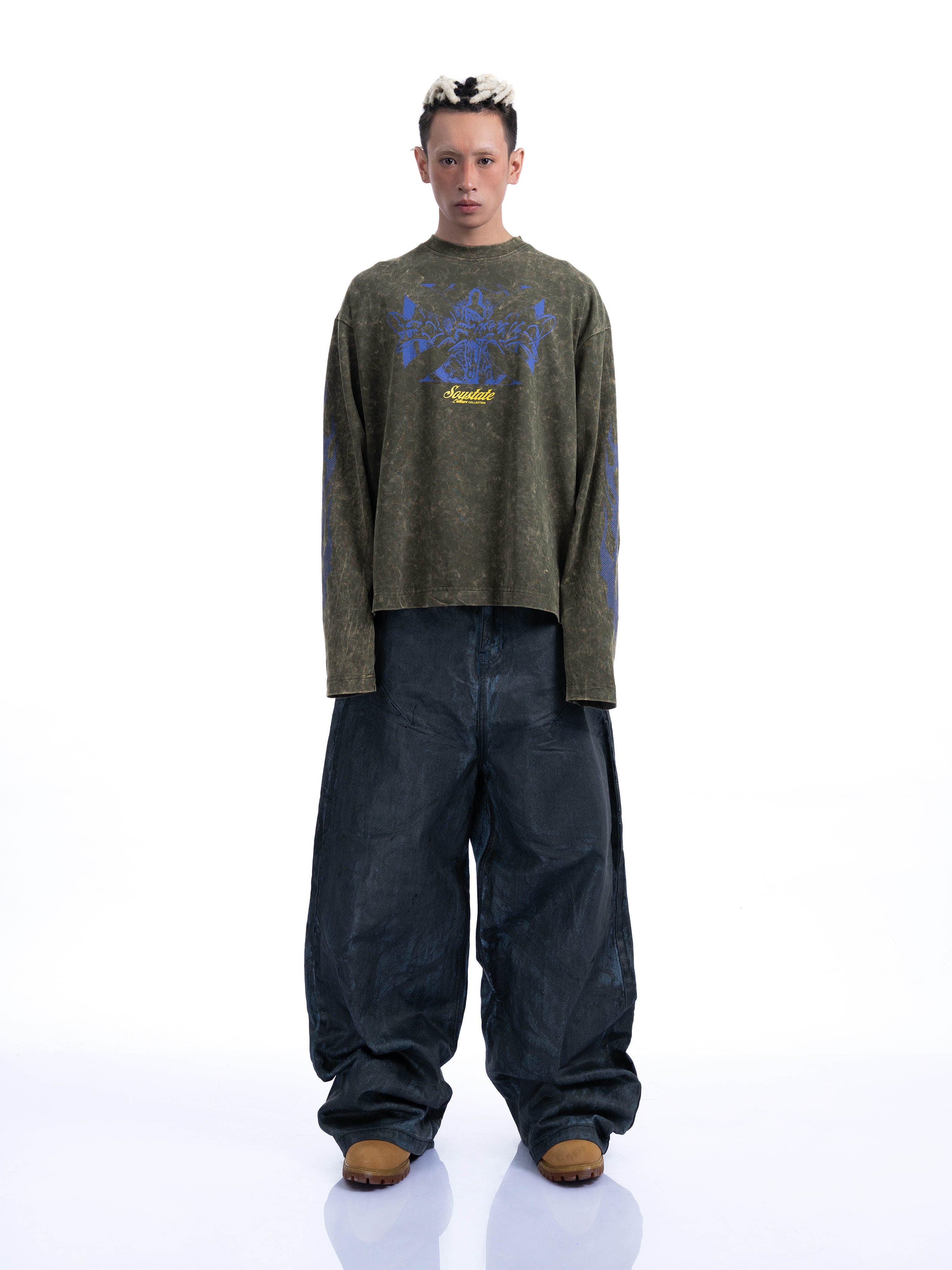 AURA WASHED BIG BOXY LONG-SLEEVE T-SHIRT