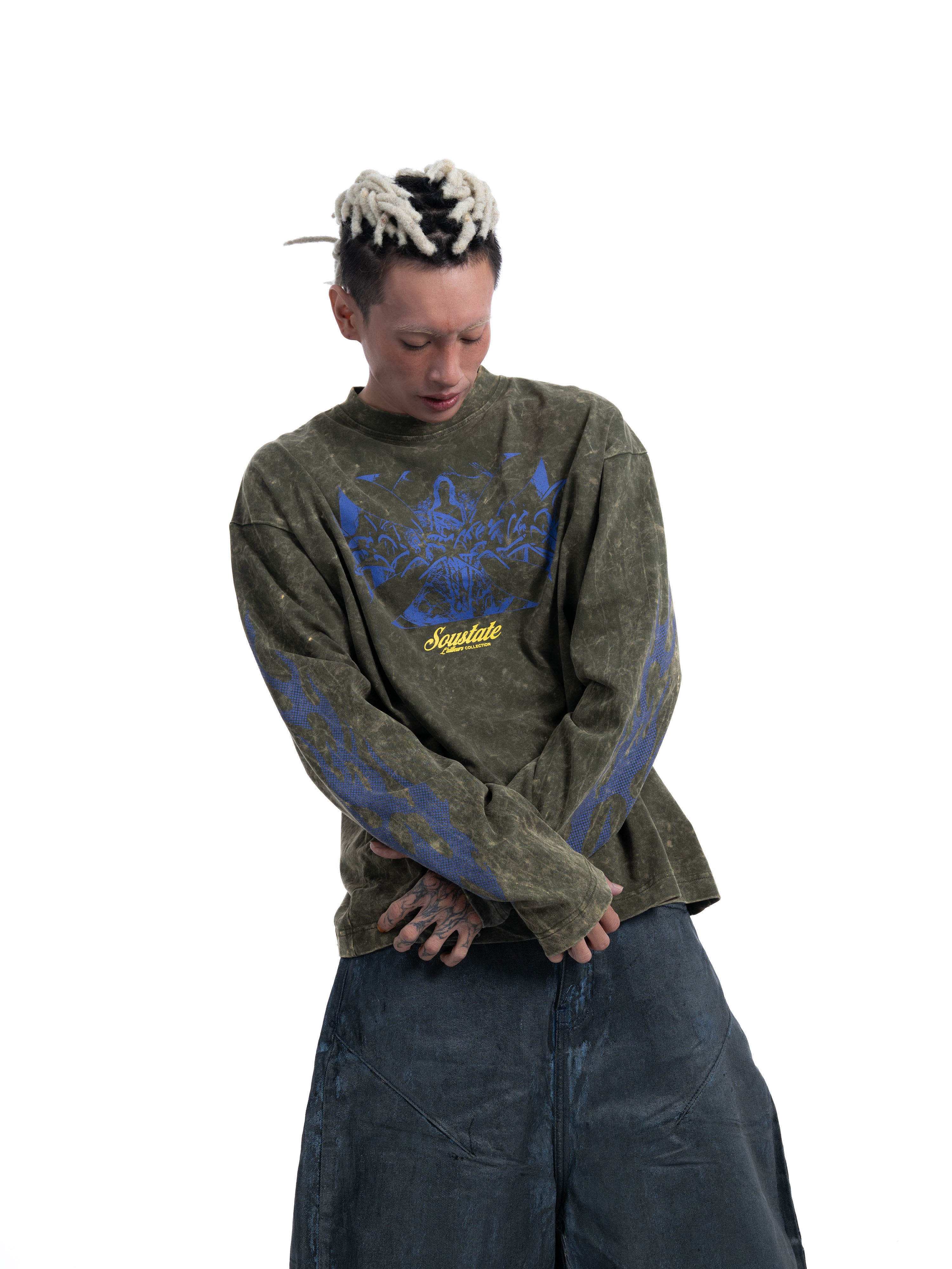 AURA WASHED BIG BOXY LONG-SLEEVE T-SHIRT