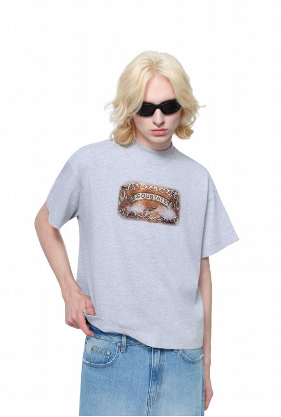 SIGNATURE LABEL BIG BOXY T-SHIRT XÁM TIÊU